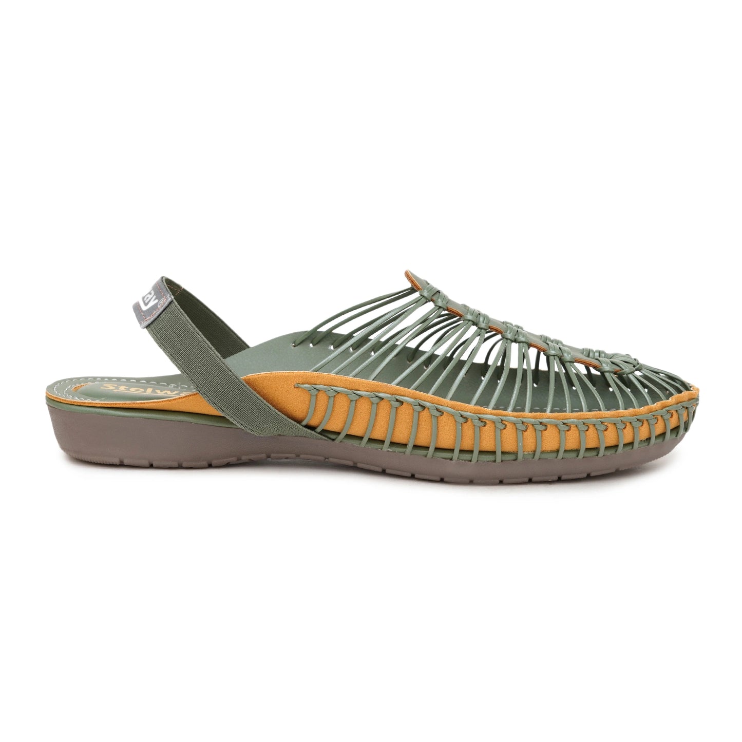 Buy Green Handcrafted flat clogs sandal for women online at www.stelway.in