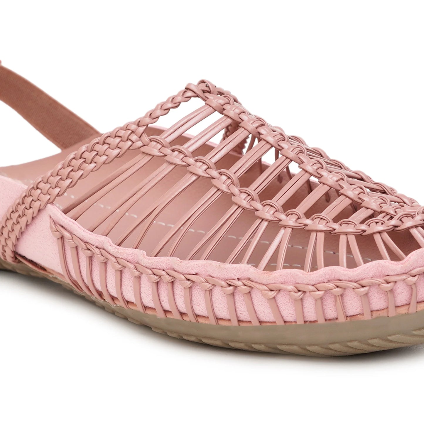 Buy Peach Handcrafted Flat clogs sandal for women online in india at www.stelway.in