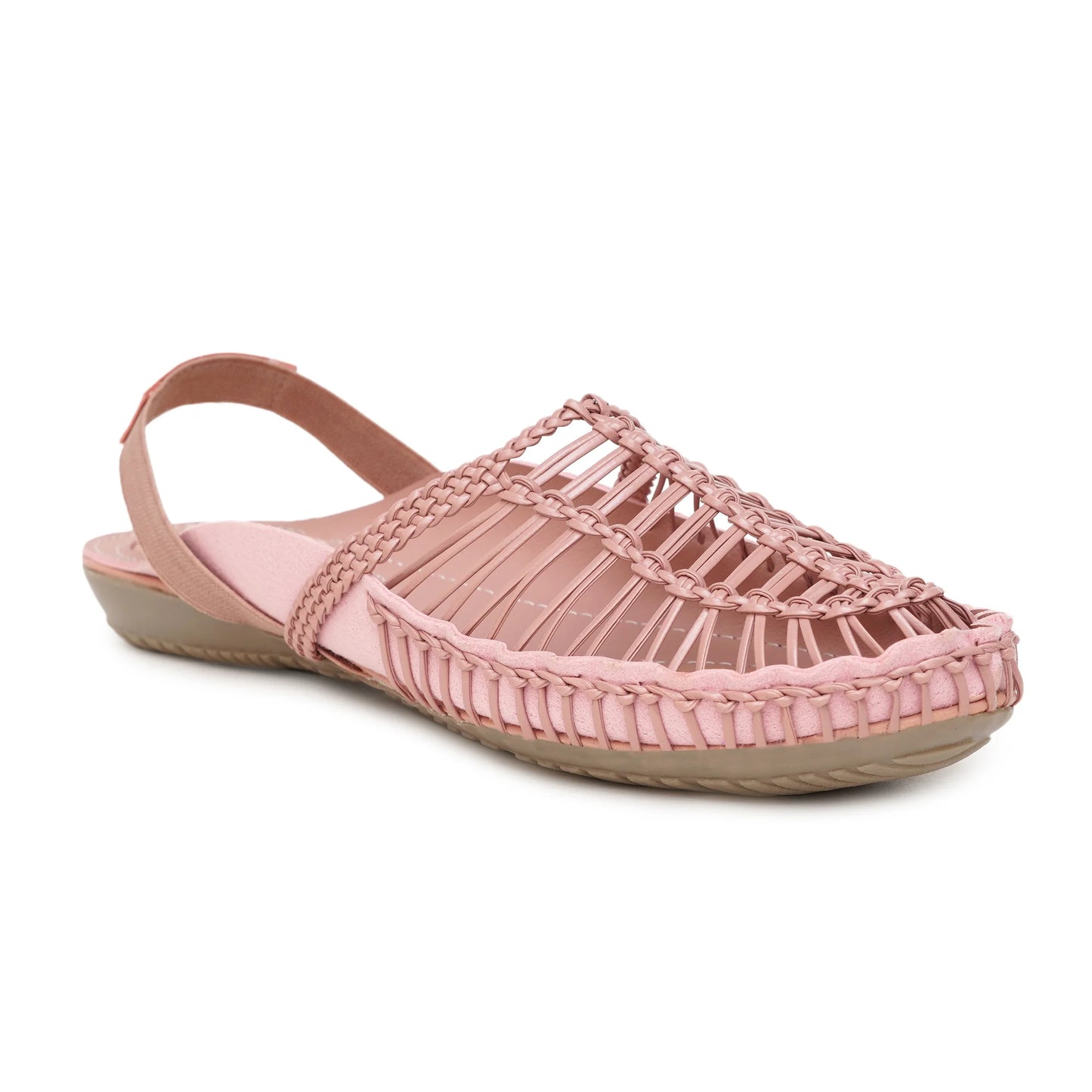 Buy Peach Handcrafted Flat clogs sandal for women online in india at www.stelway.in