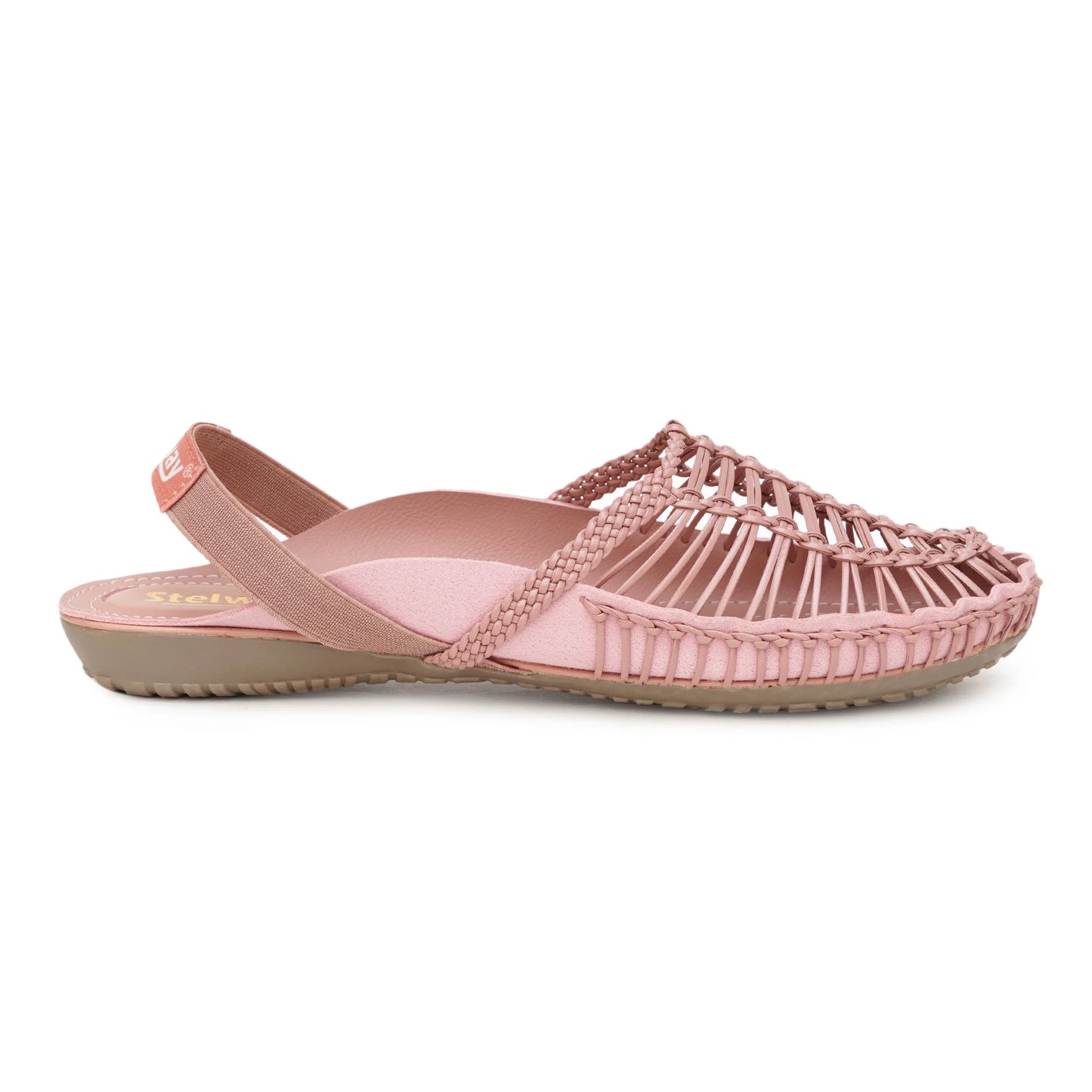 Buy Peach Handcrafted Flat clogs sandal for women online in india at www.stelway.in