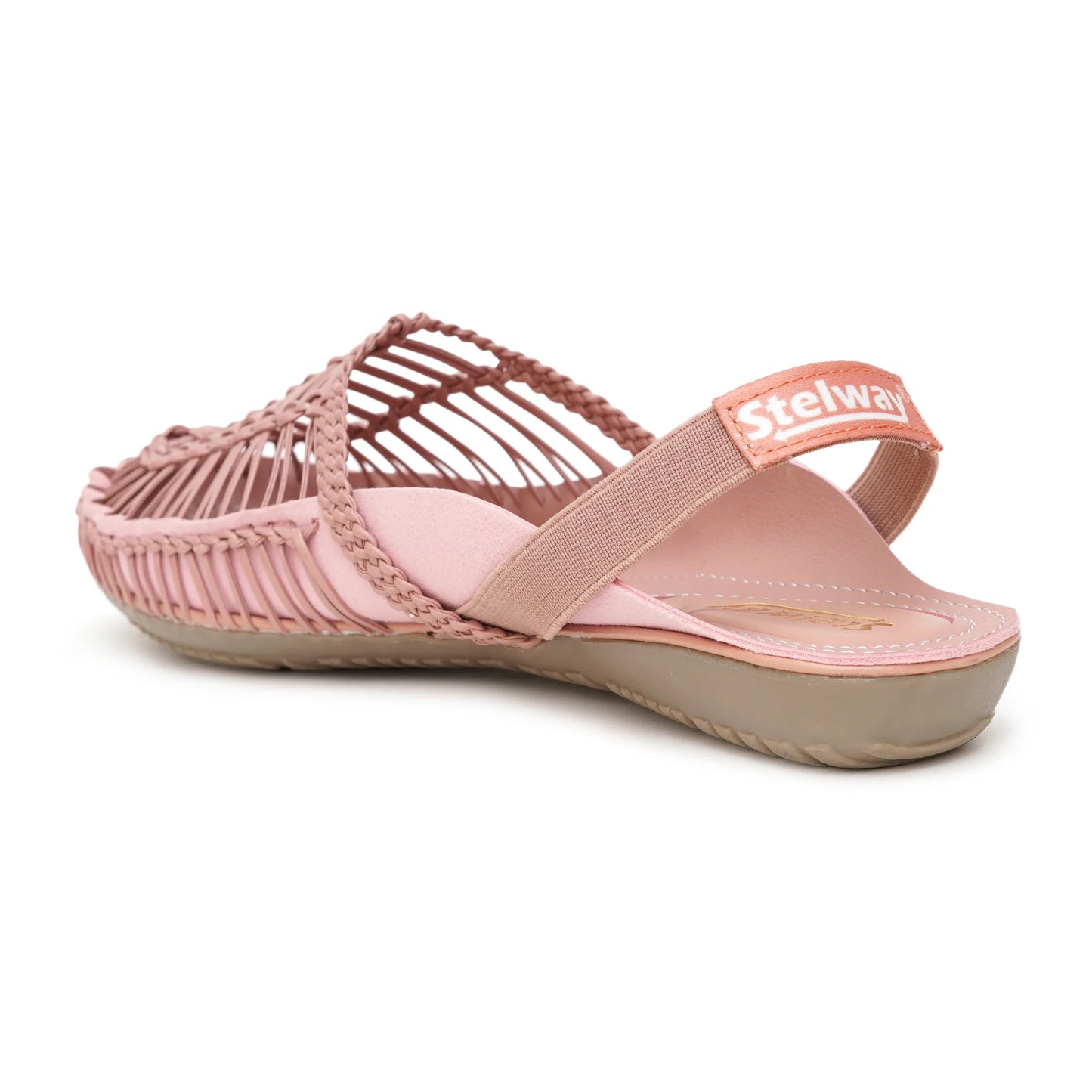 Buy Peach Handcrafted Flat clogs sandal for women online in india at www.stelway.in