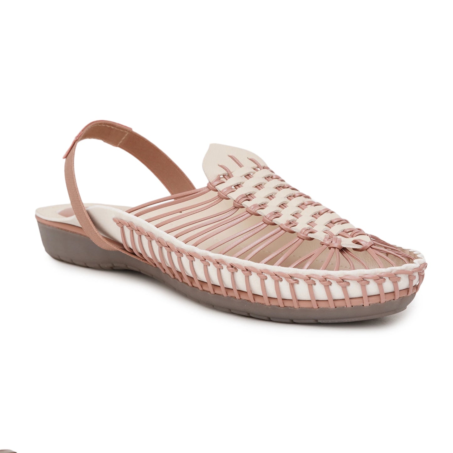 Peach-Cream Handcrafted Clogs