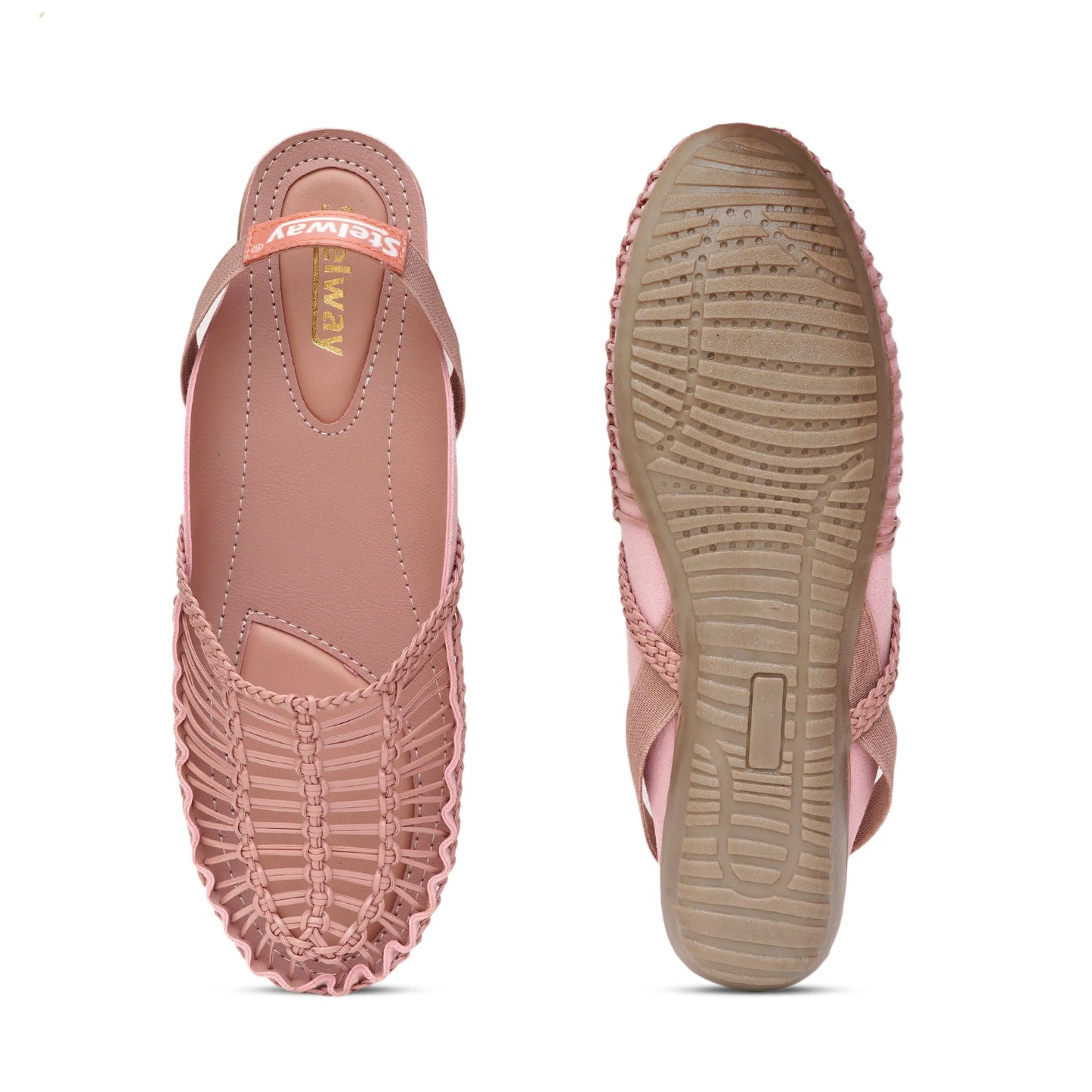 Buy Peach Handcrafted Flat clogs sandal for women online in india at www.stelway.in