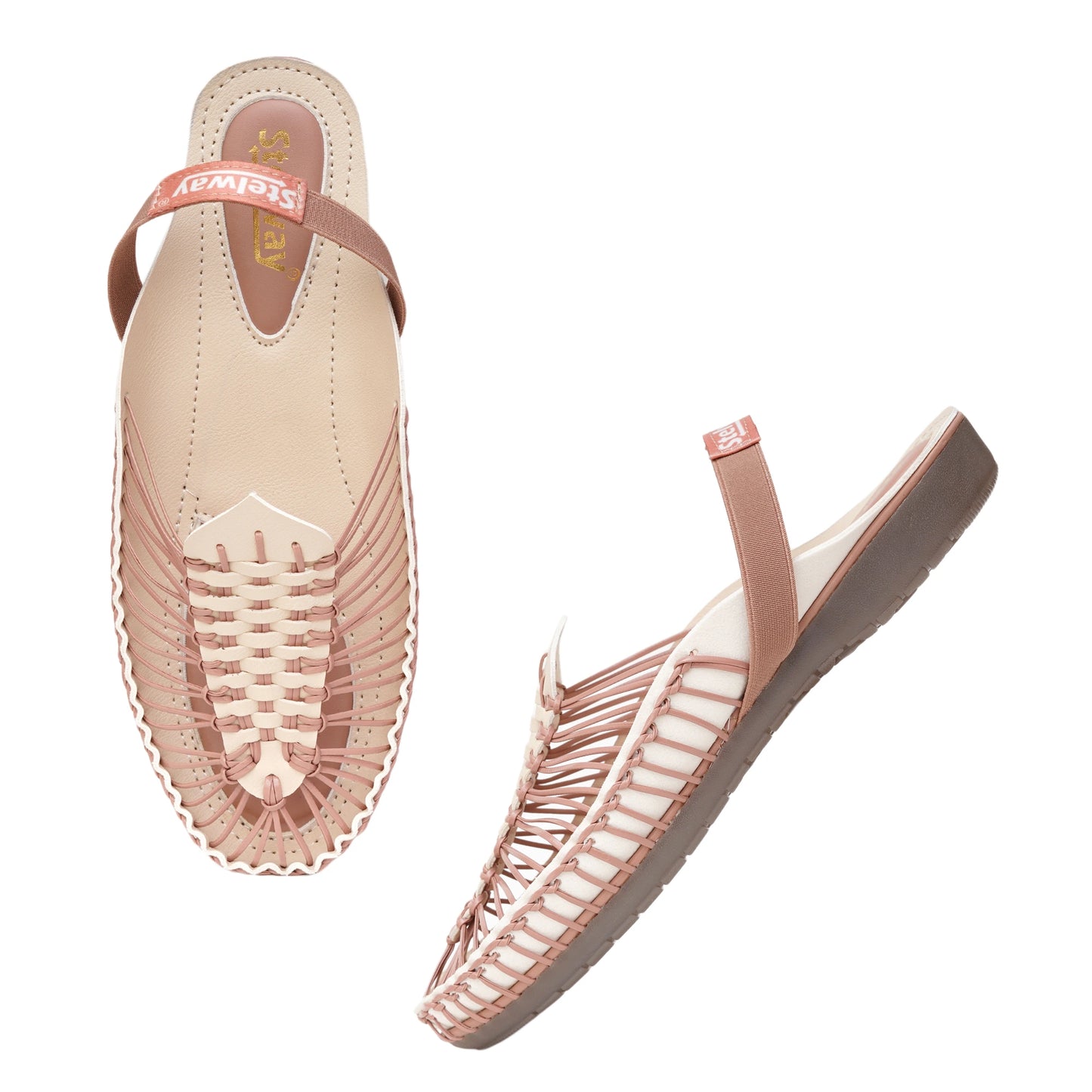 Peach-Cream Handcrafted Clogs