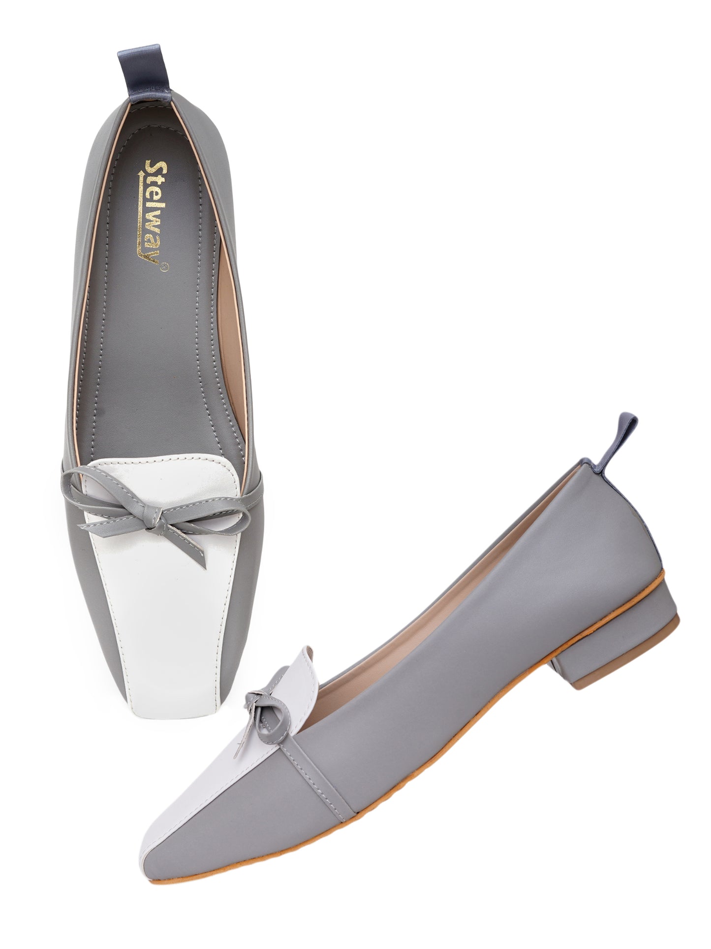 Buy Grey Bow tie Ballerinas for women