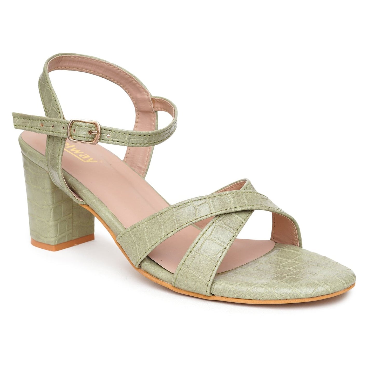 Green Block heels for women