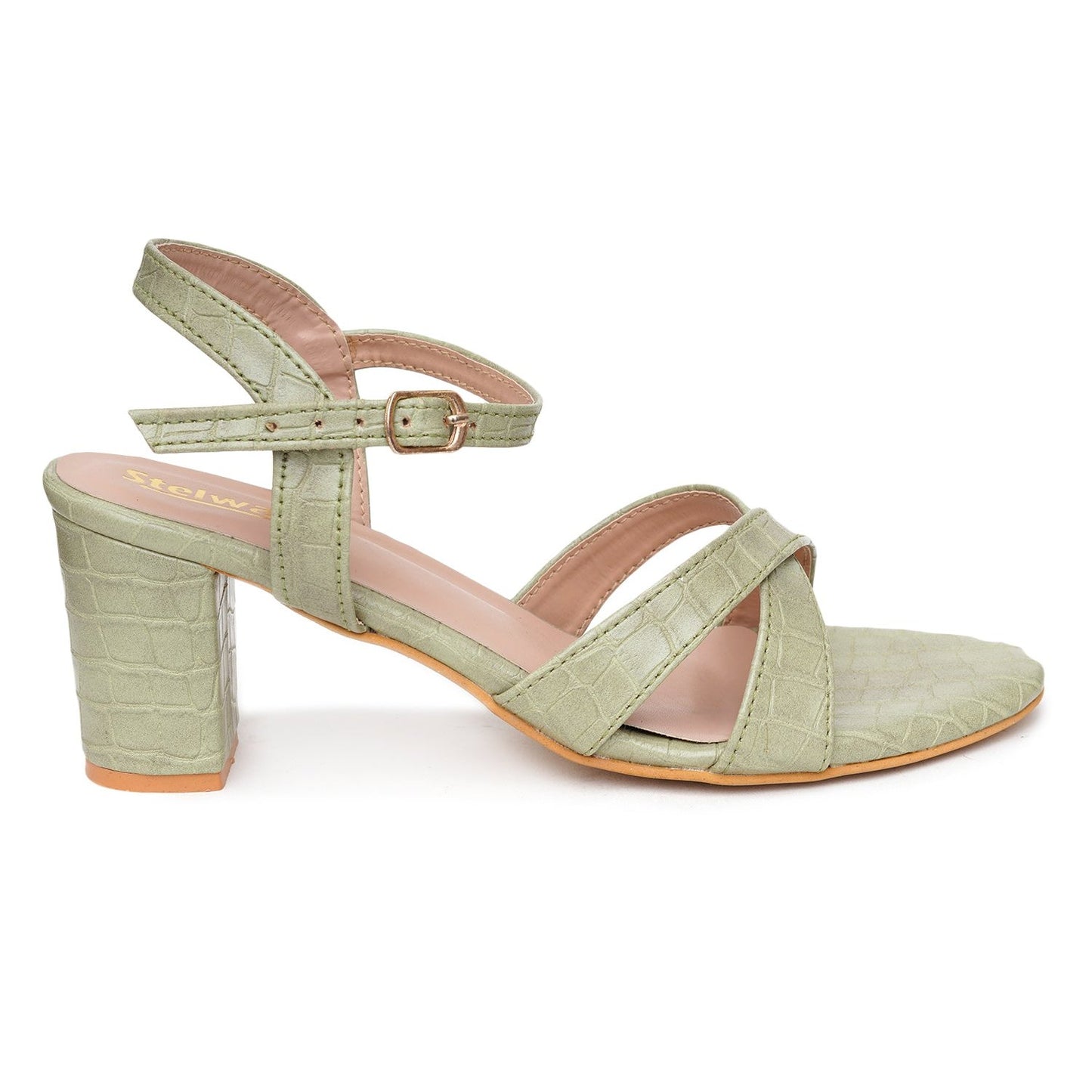 Green Block heels for women
