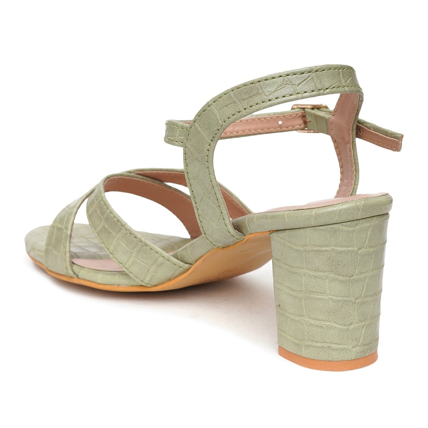 Green Block heels for women
