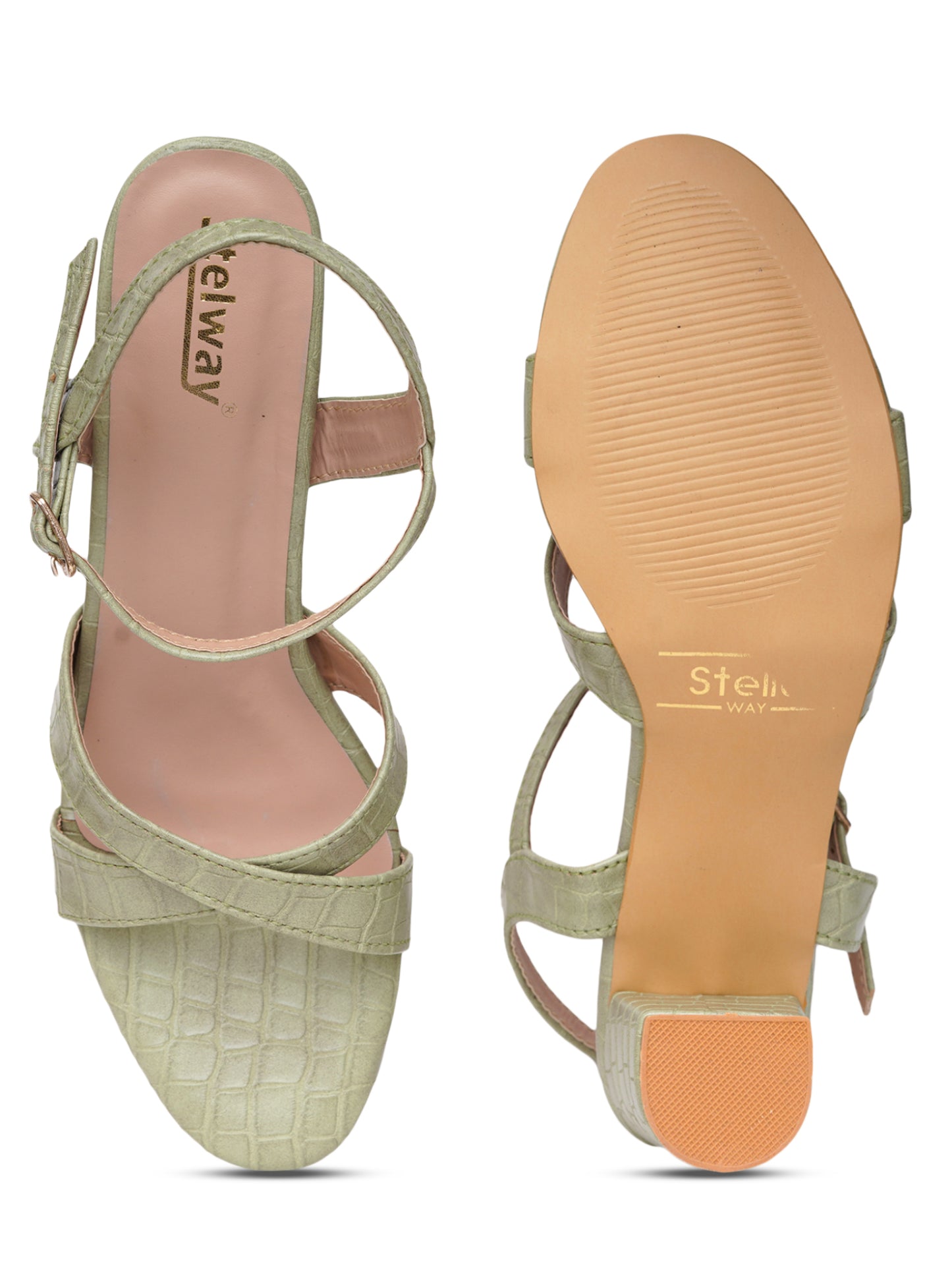Green Block heels for women