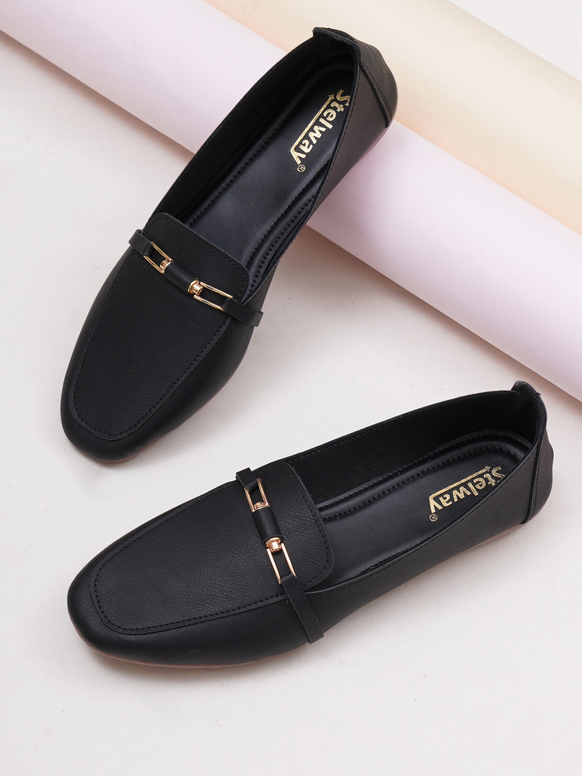 Casual black ballet flats for women
