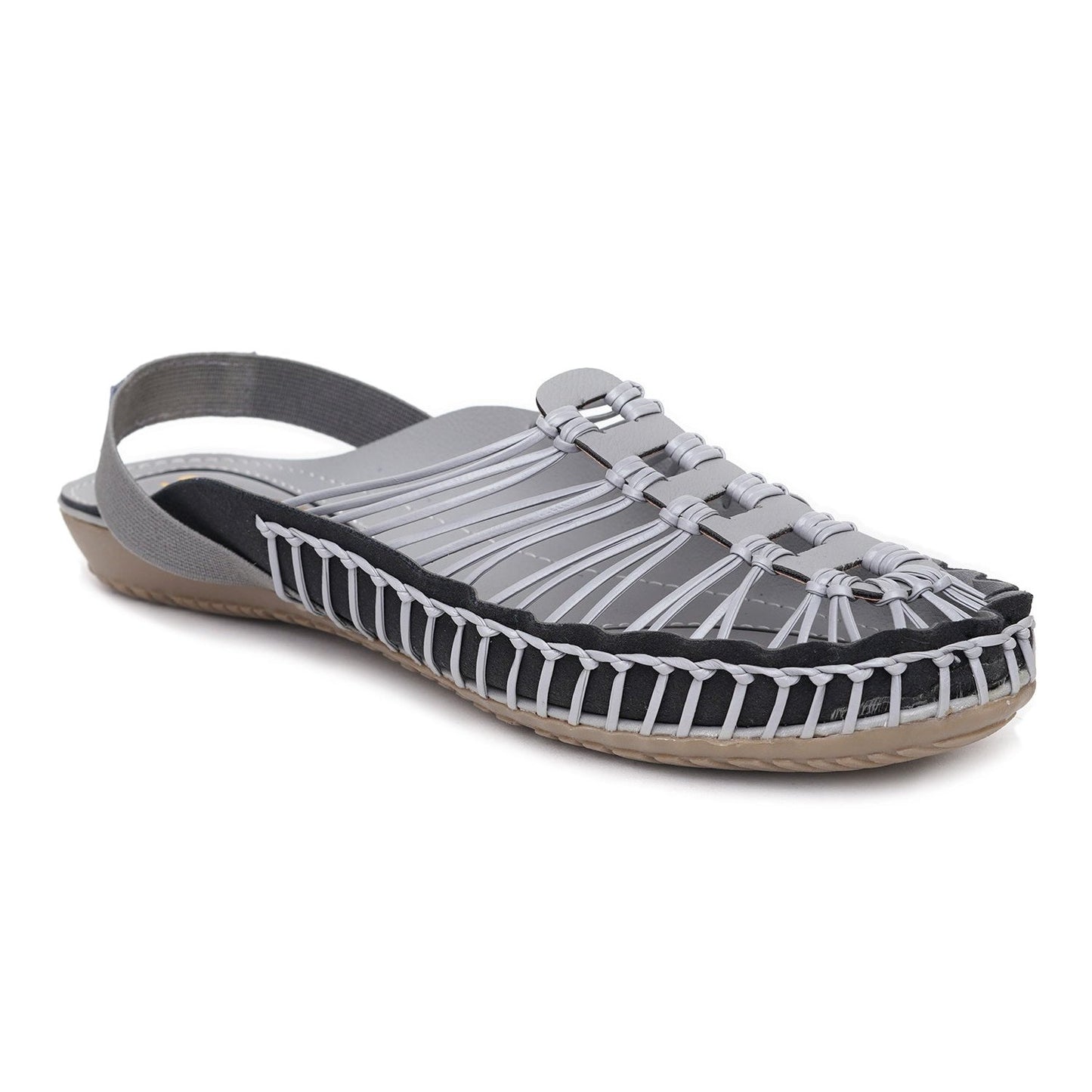 Stelway Grey Handcrafted flat sandal clogs for women online buy