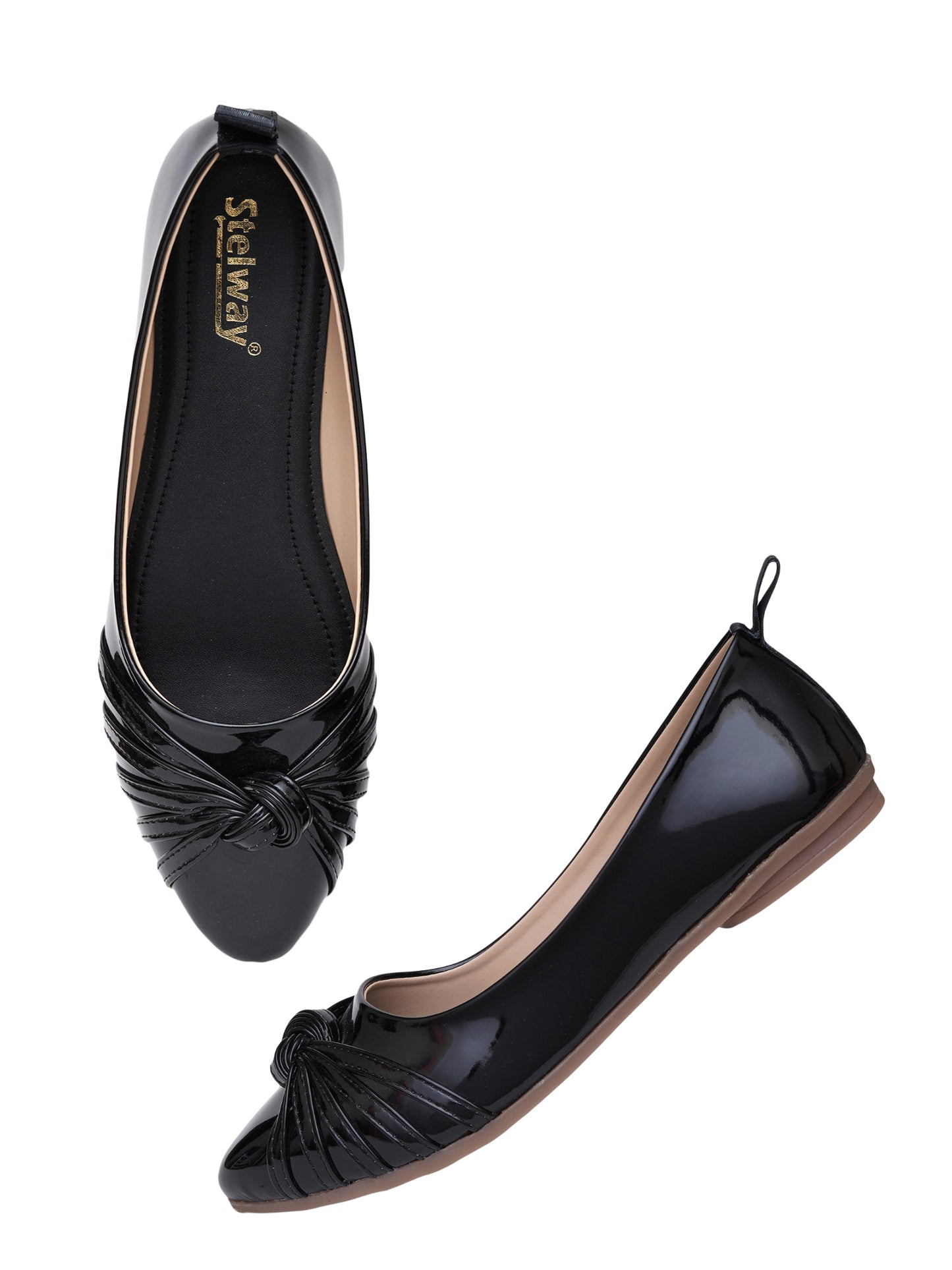 Knotted style embellished black bellies for women