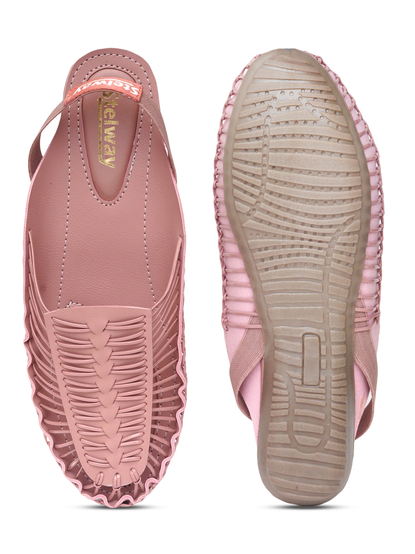 Peach handcrafted sandal with non slip sole