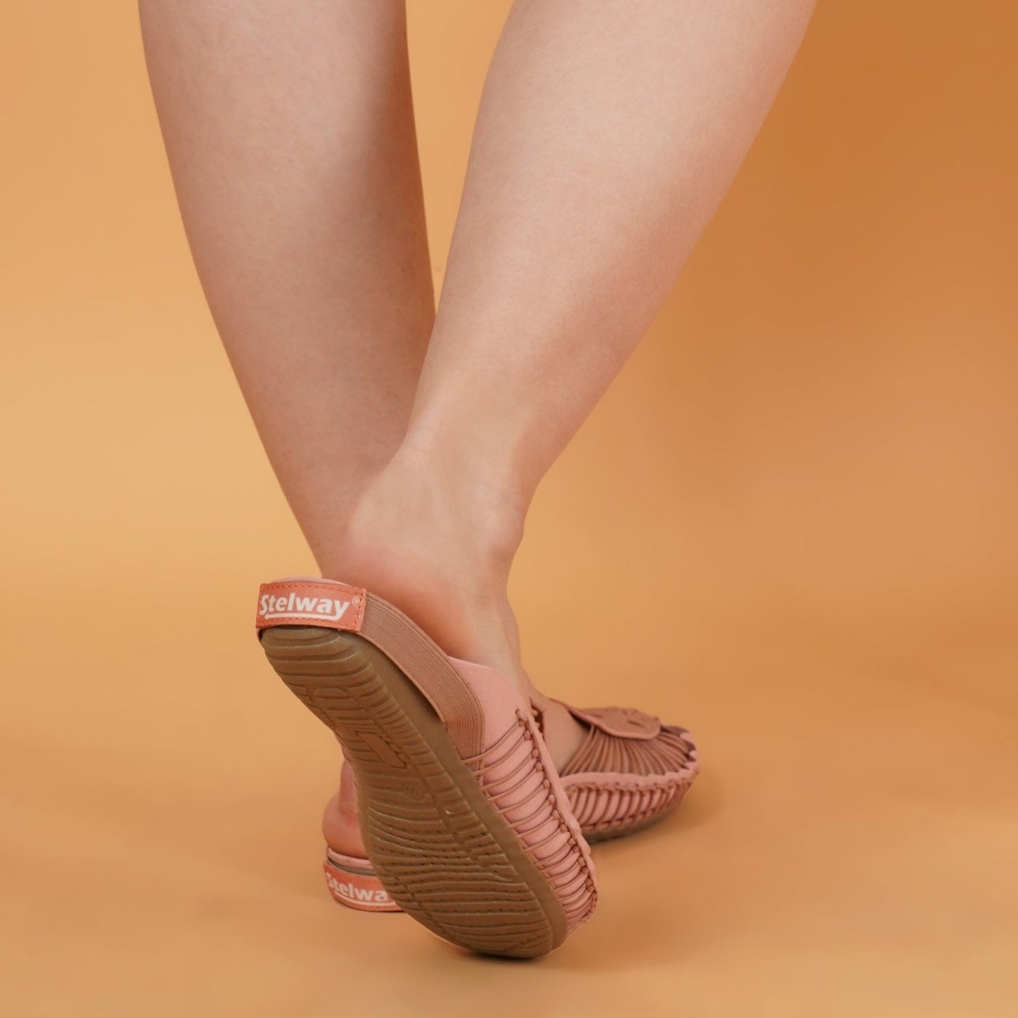 Stelway sling back style peach handcrafted sandal clogs for women