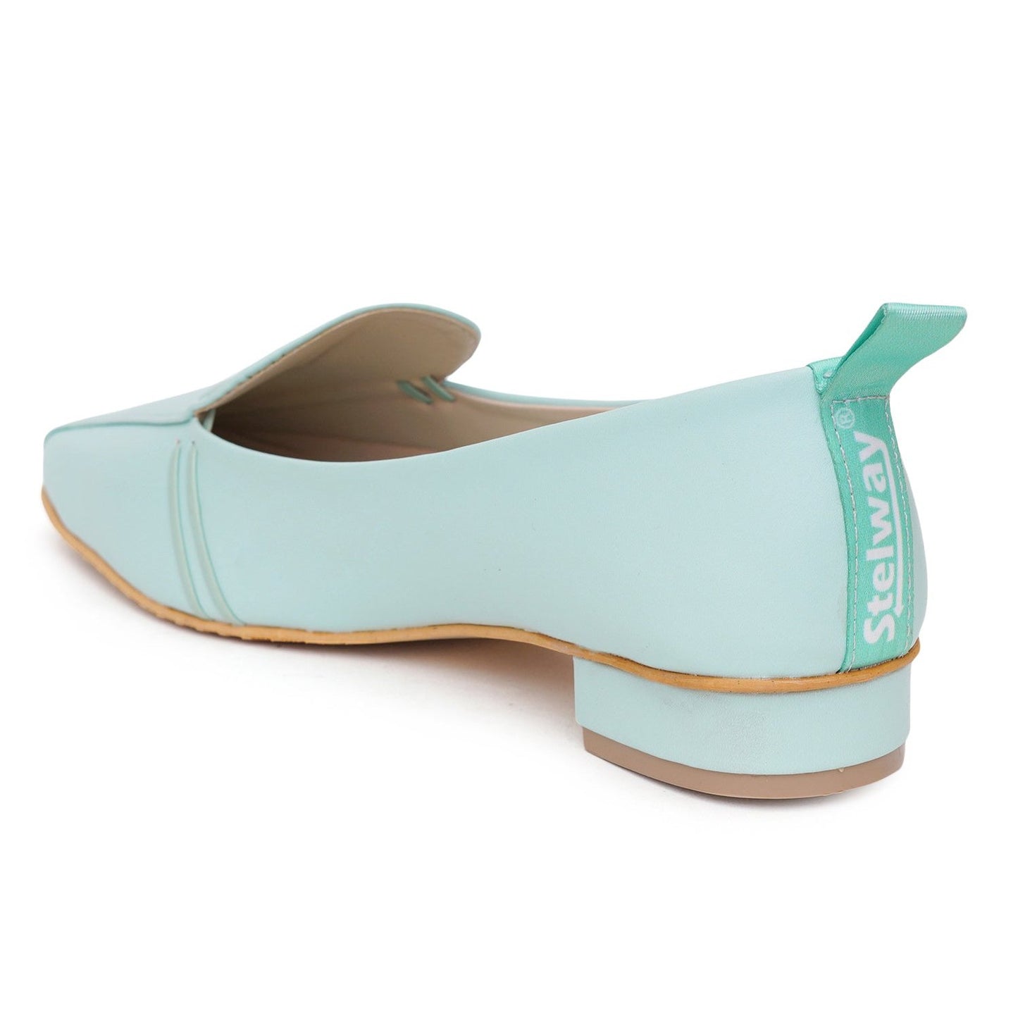 Stelway Square toe style Sea green bellies for women online buy