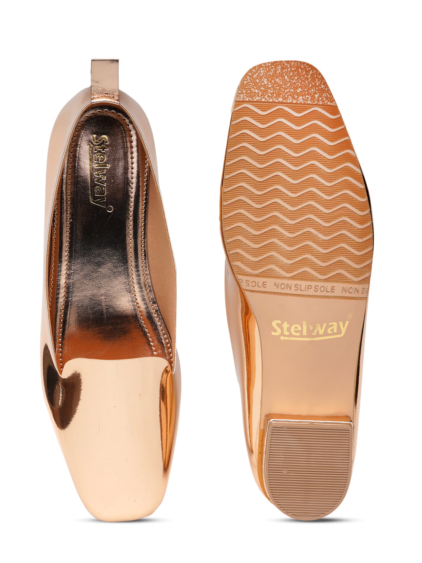 Stelway square toe golden bellies for women ballerina shoes