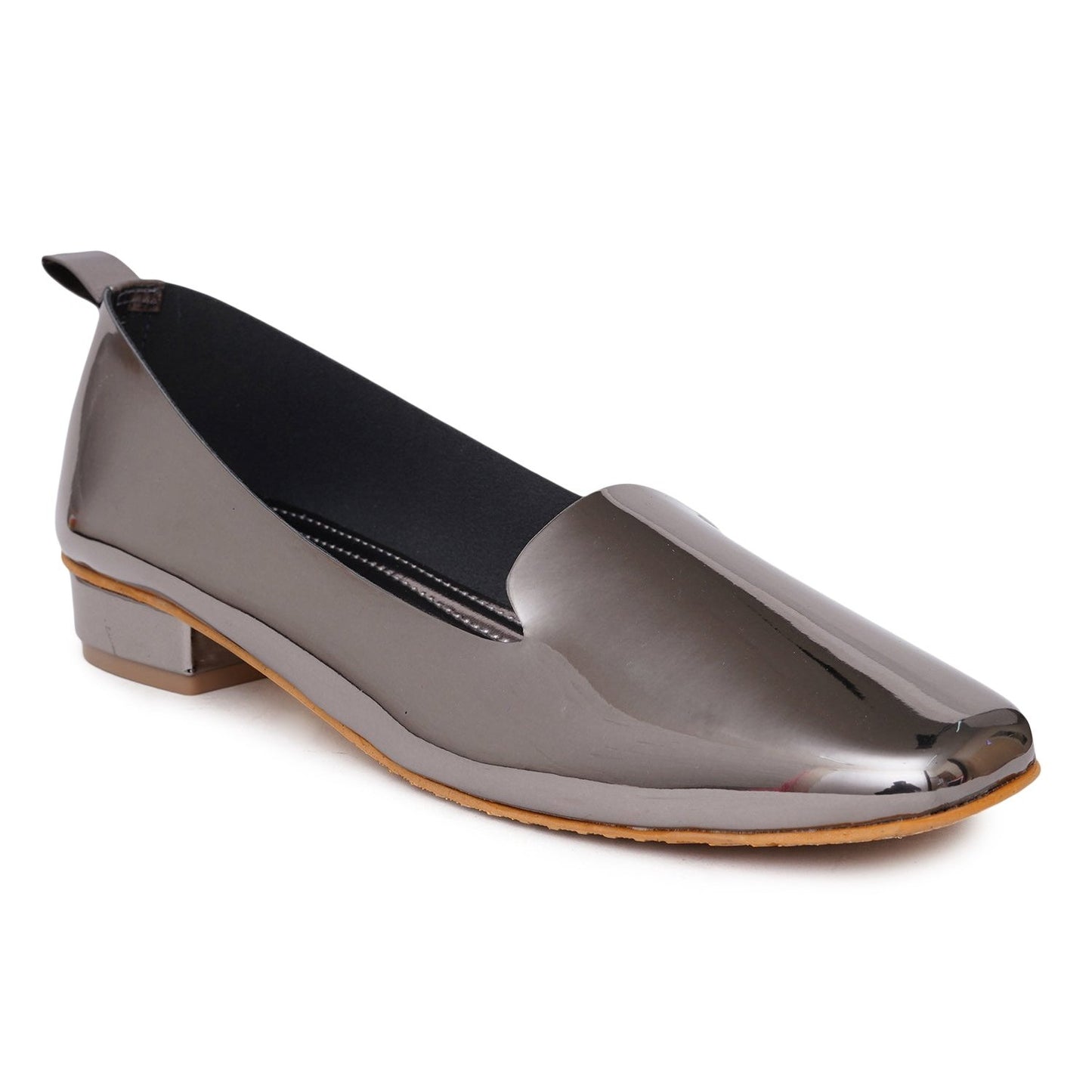 Mettalic grey ballerina shoes for women
