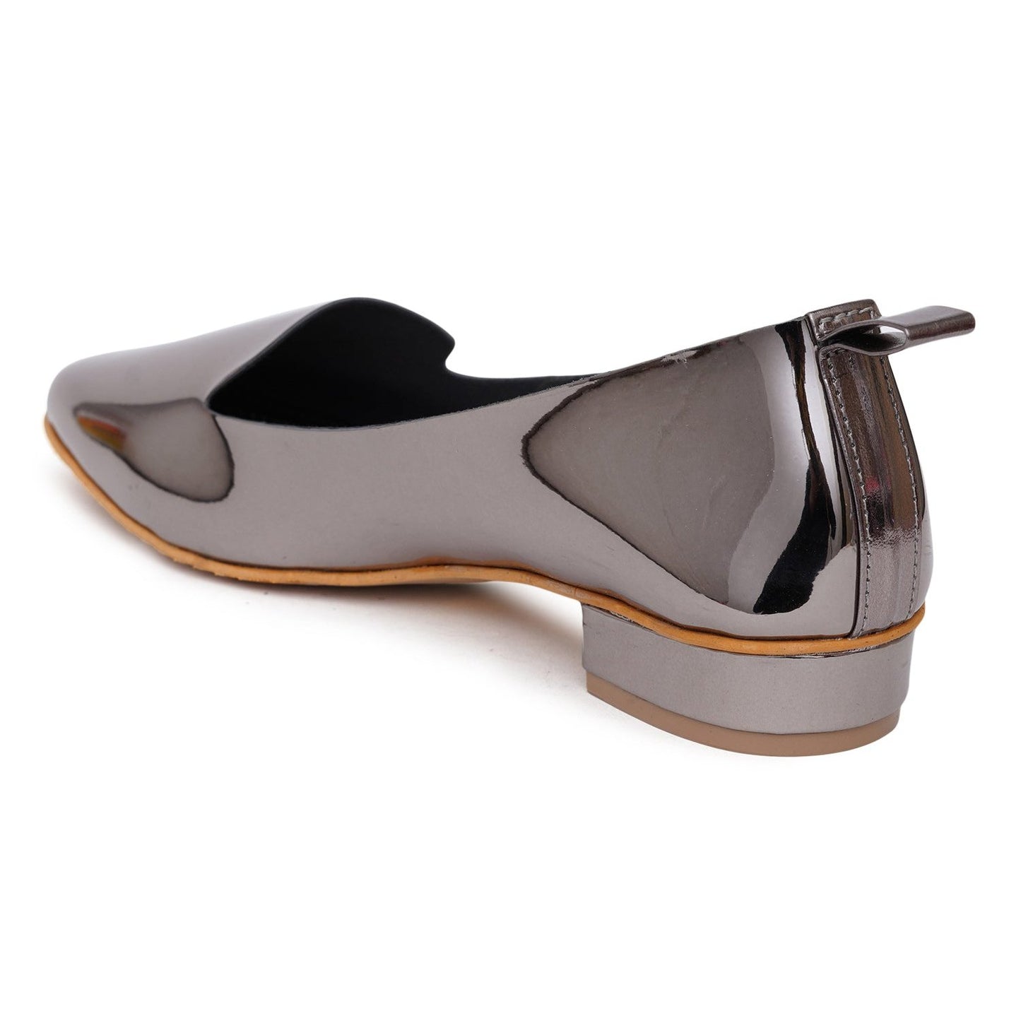Shiny Mettalic grey ballerina footwear for women online buy