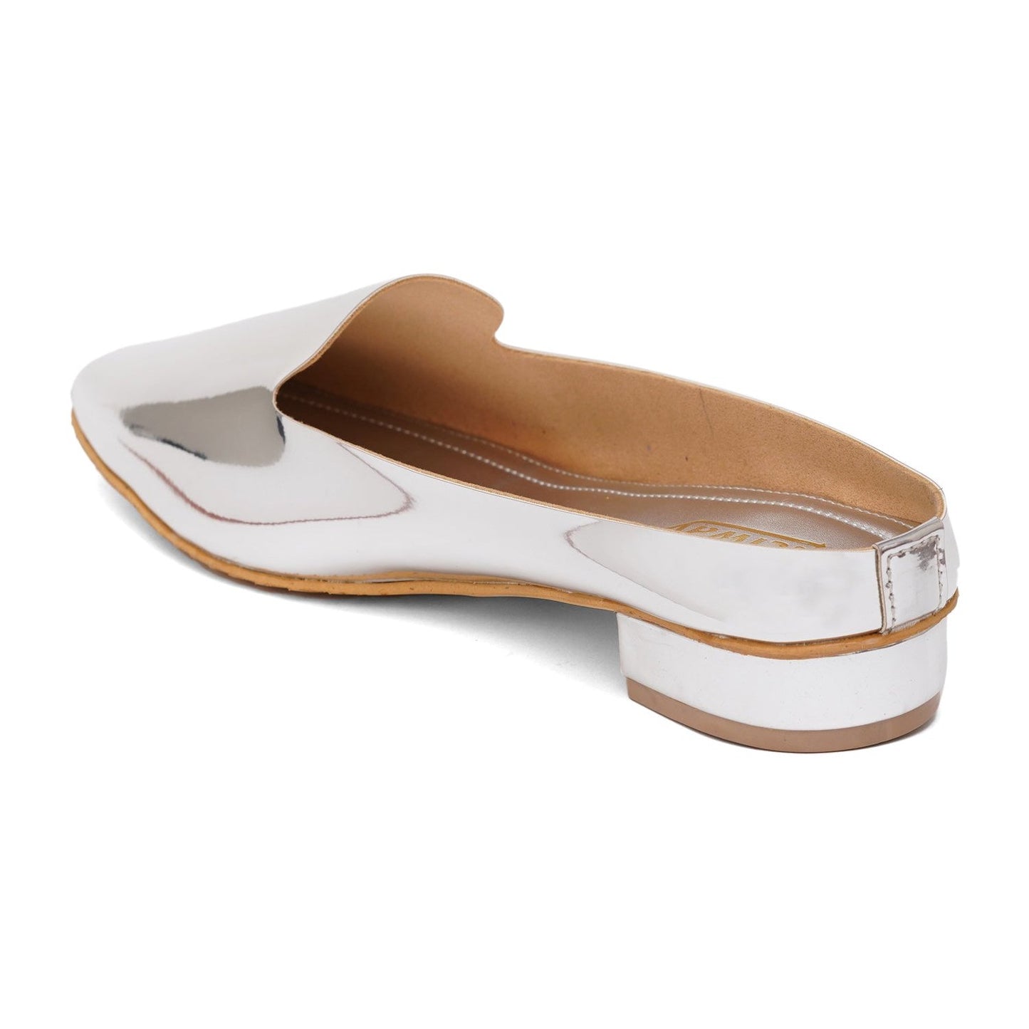 Shiny SIlver Mules for women online buy