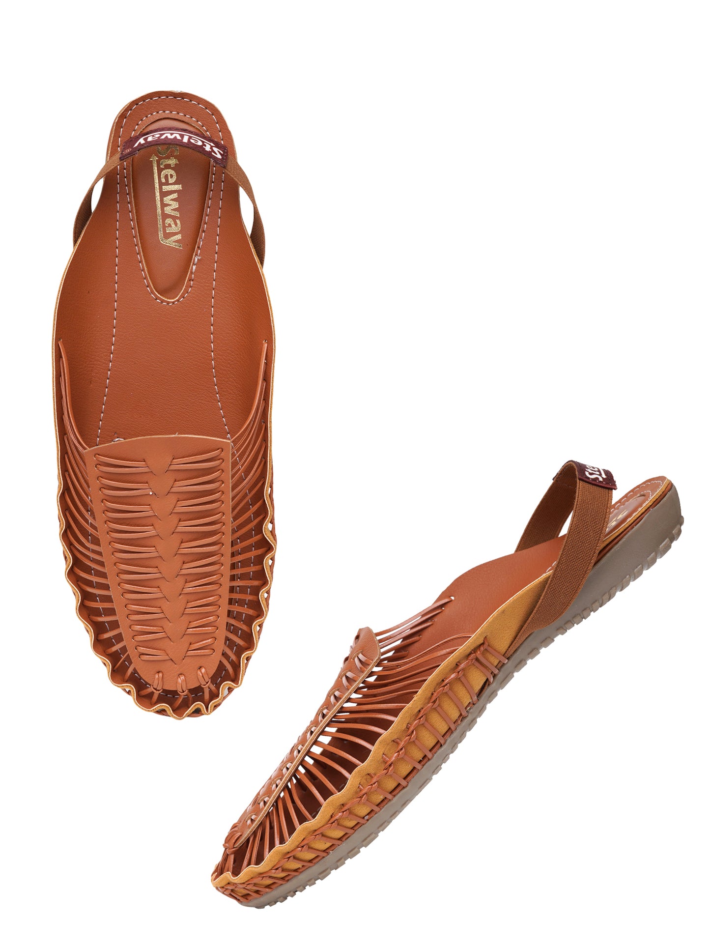 Tan Handcrafted Flat Sandal for women online buy