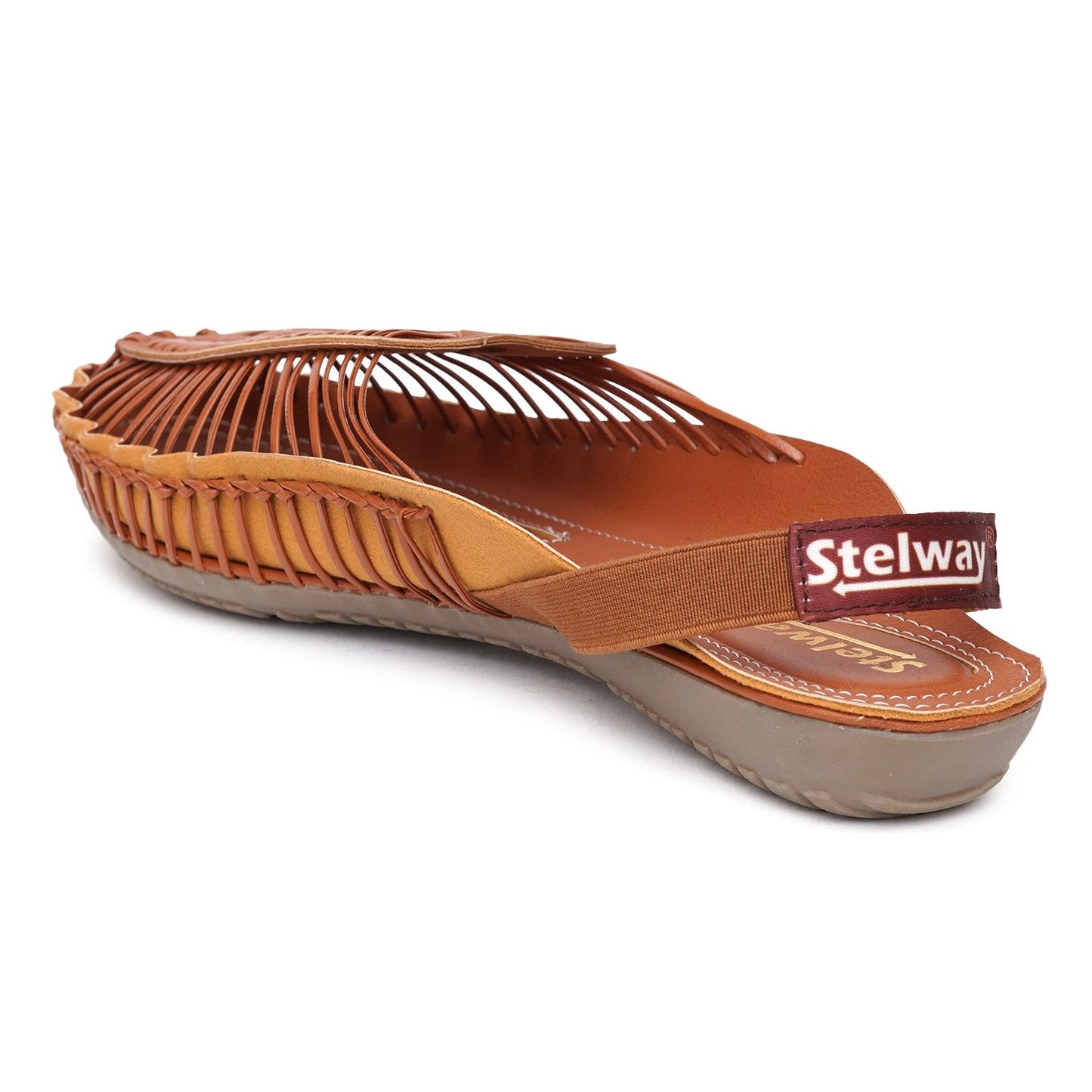 Stelway Sling back style round toe Tan flat sandal for women