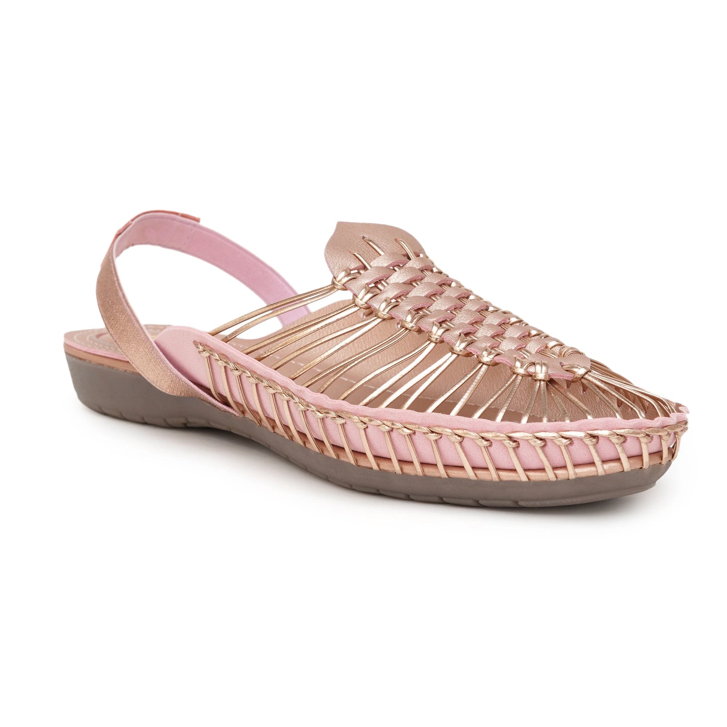 Buy Stelway Rose gold Handcrafted Clogs flat sanda or women online at www.stelway.in