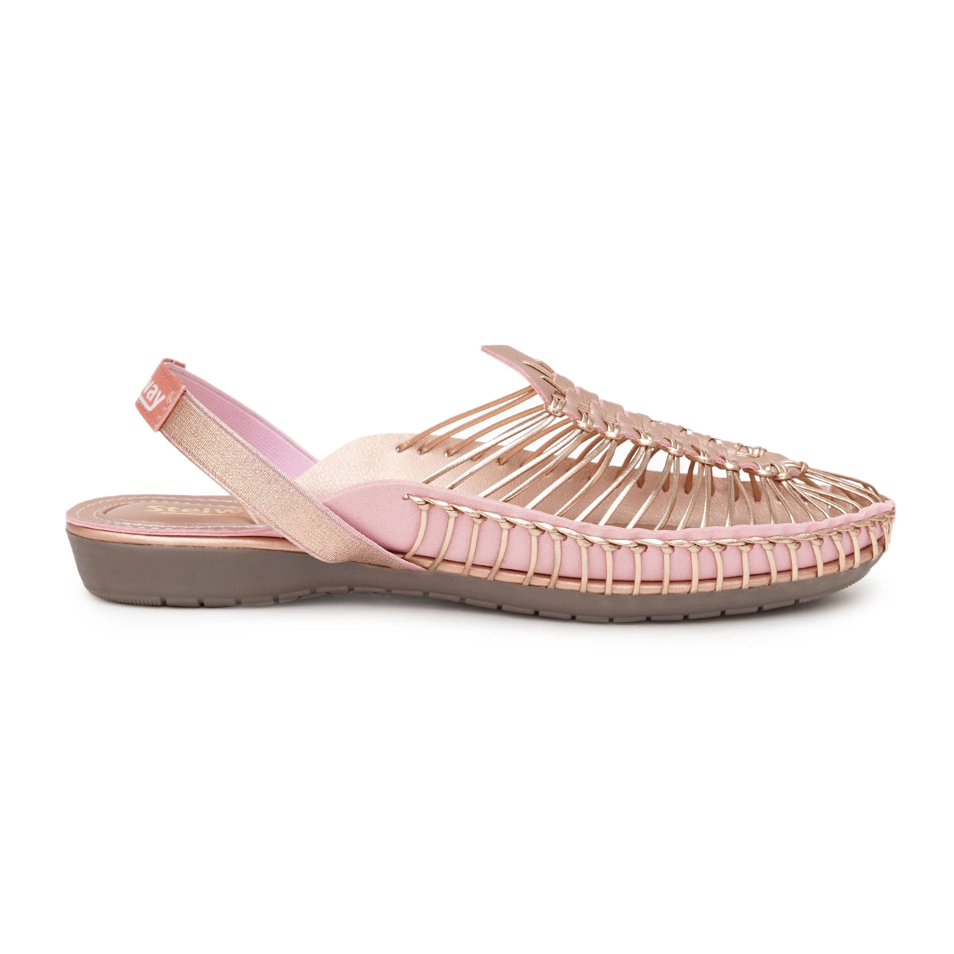 Buy Stelway Rose gold Handcrafted Clogs flat sanda or women online at www.stelway.in