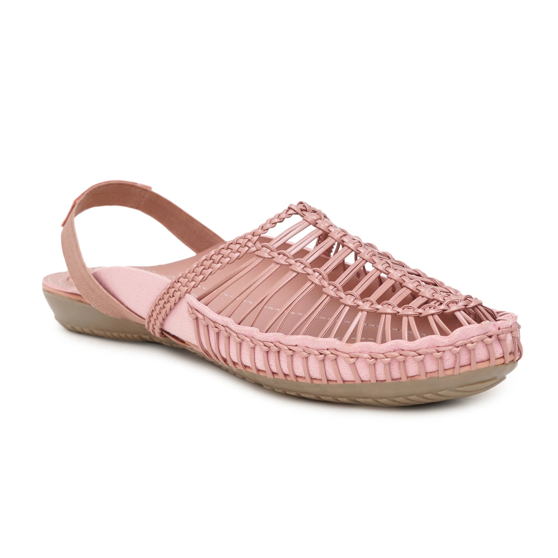 Buy Peach Handcrafted Flat clogs sandal for women online in india at www.stelway.in