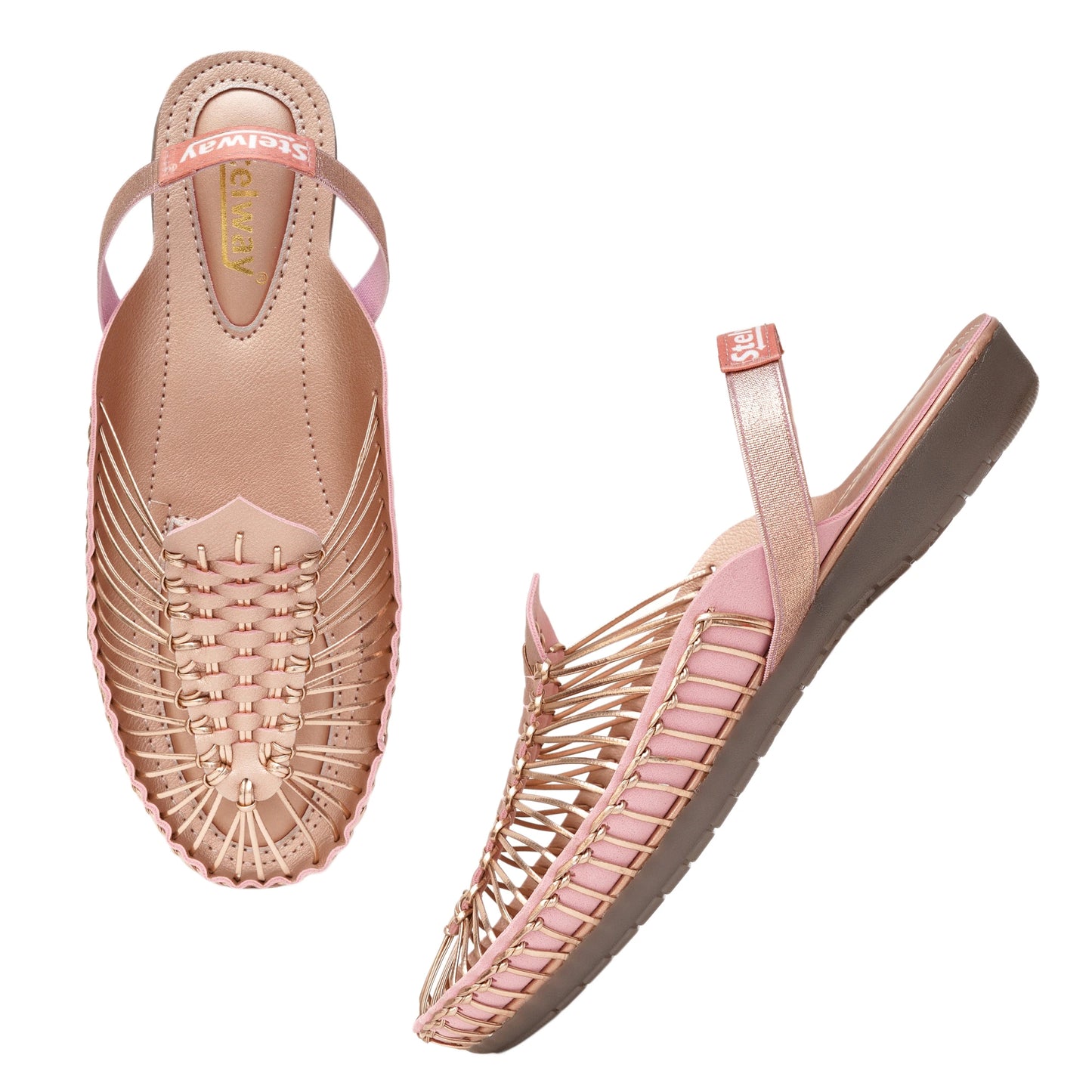 Buy Stelway Rose gold Handcrafted Clogs flat sanda or women online at www.stelway.in