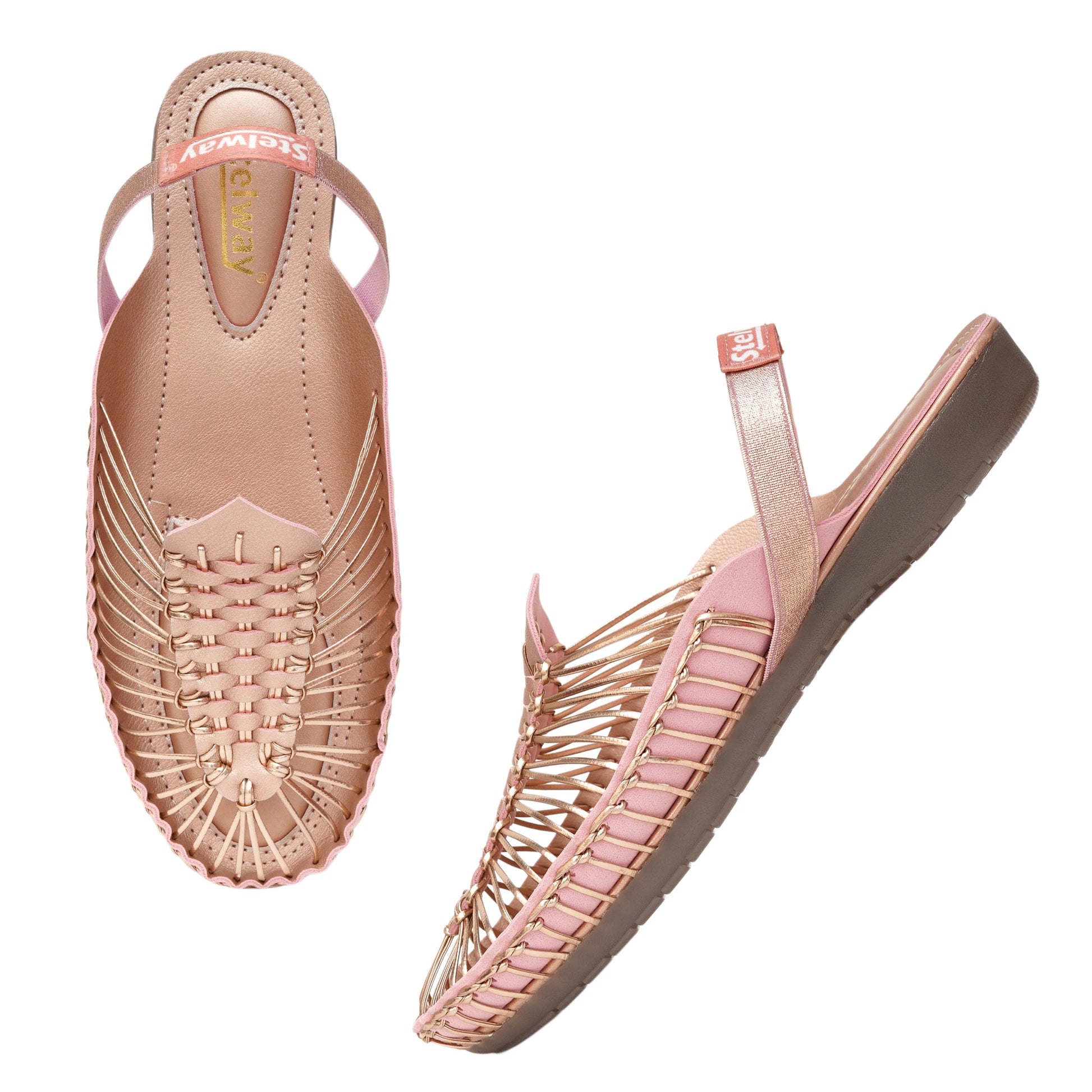 Buy Stelway Rose gold Handcrafted Clogs flat sanda or women online at www.stelway.in