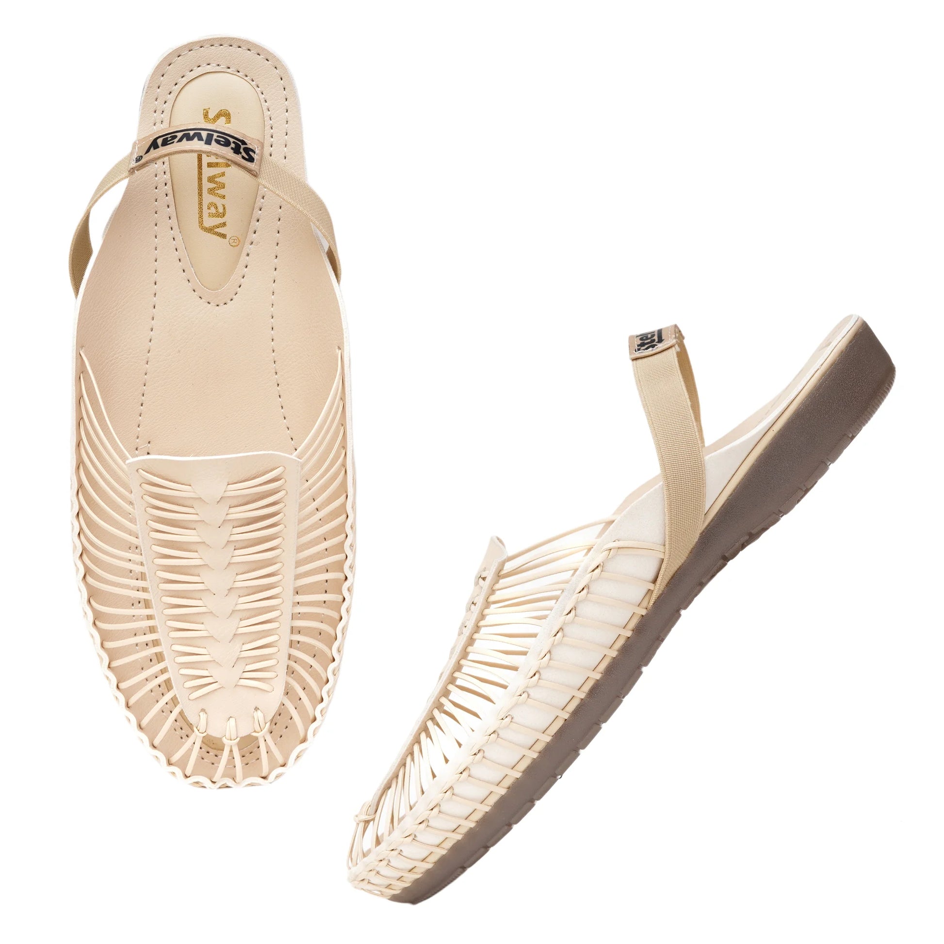 Buy Off-White Handmade Flat Clogs sandal for women online india at www.stelway.in