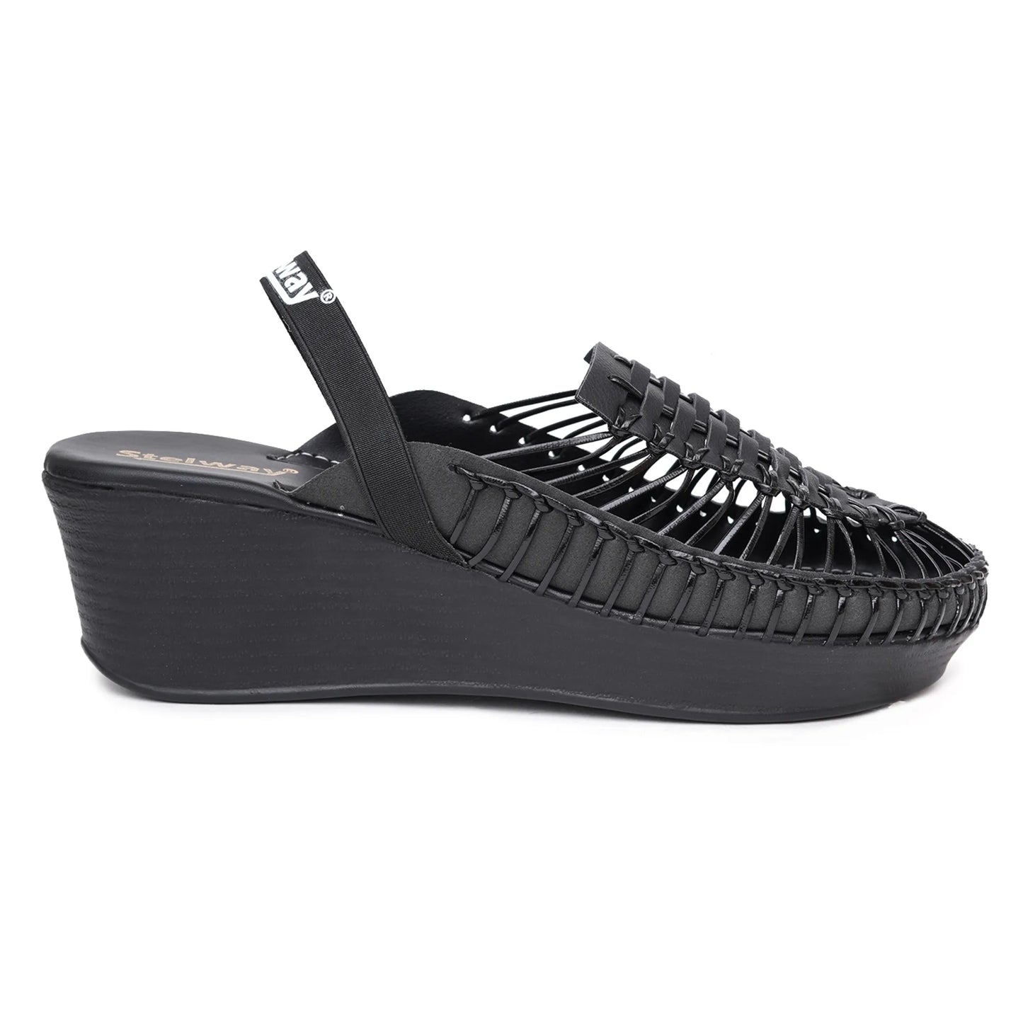 Buy Stelway's Black Wedges heel online for casual and office 