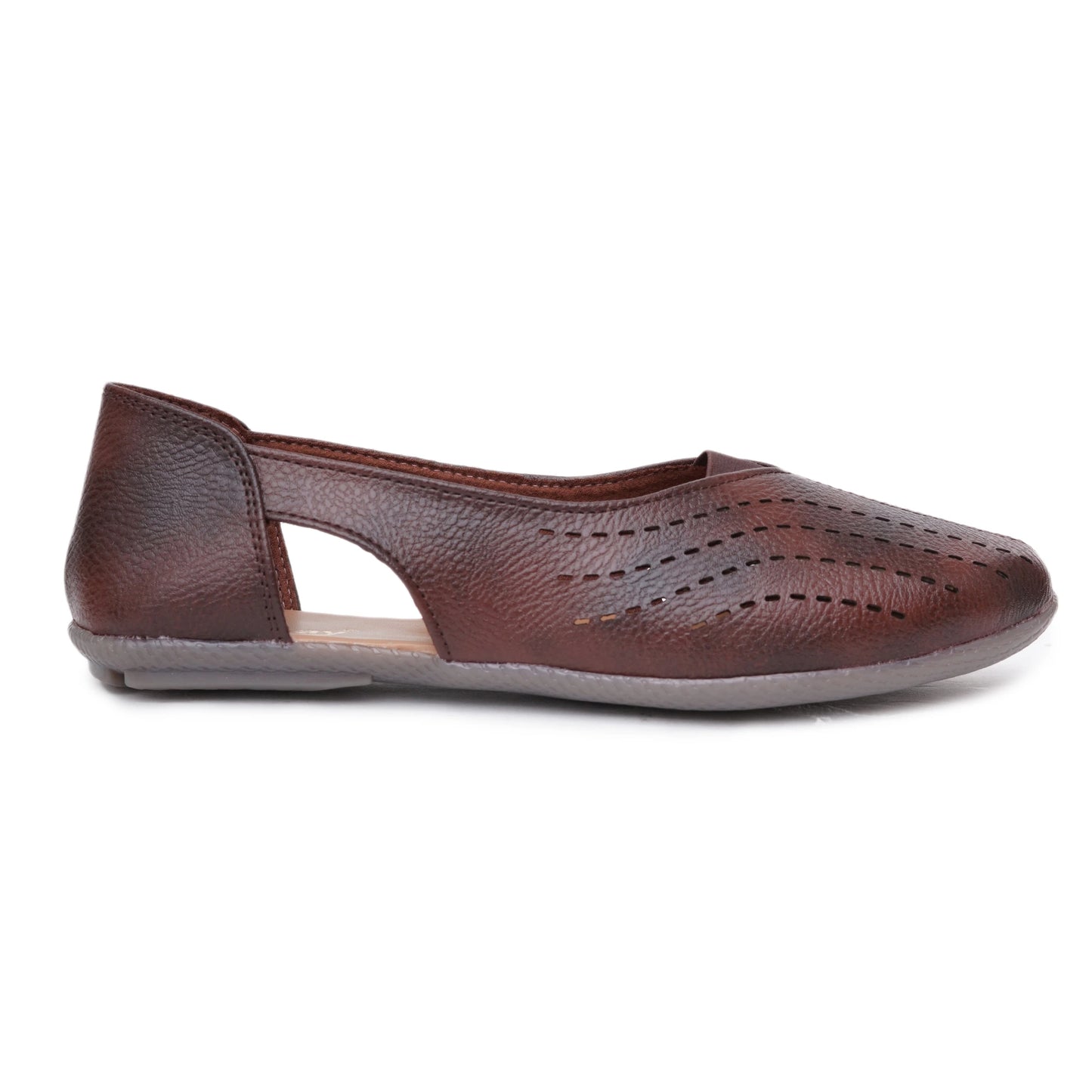 Stelway Brown Lasercut Ballet Flats