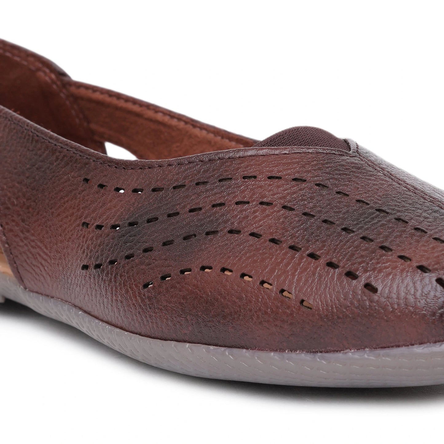 Stelway Brown Lasercut Ballet Flats
