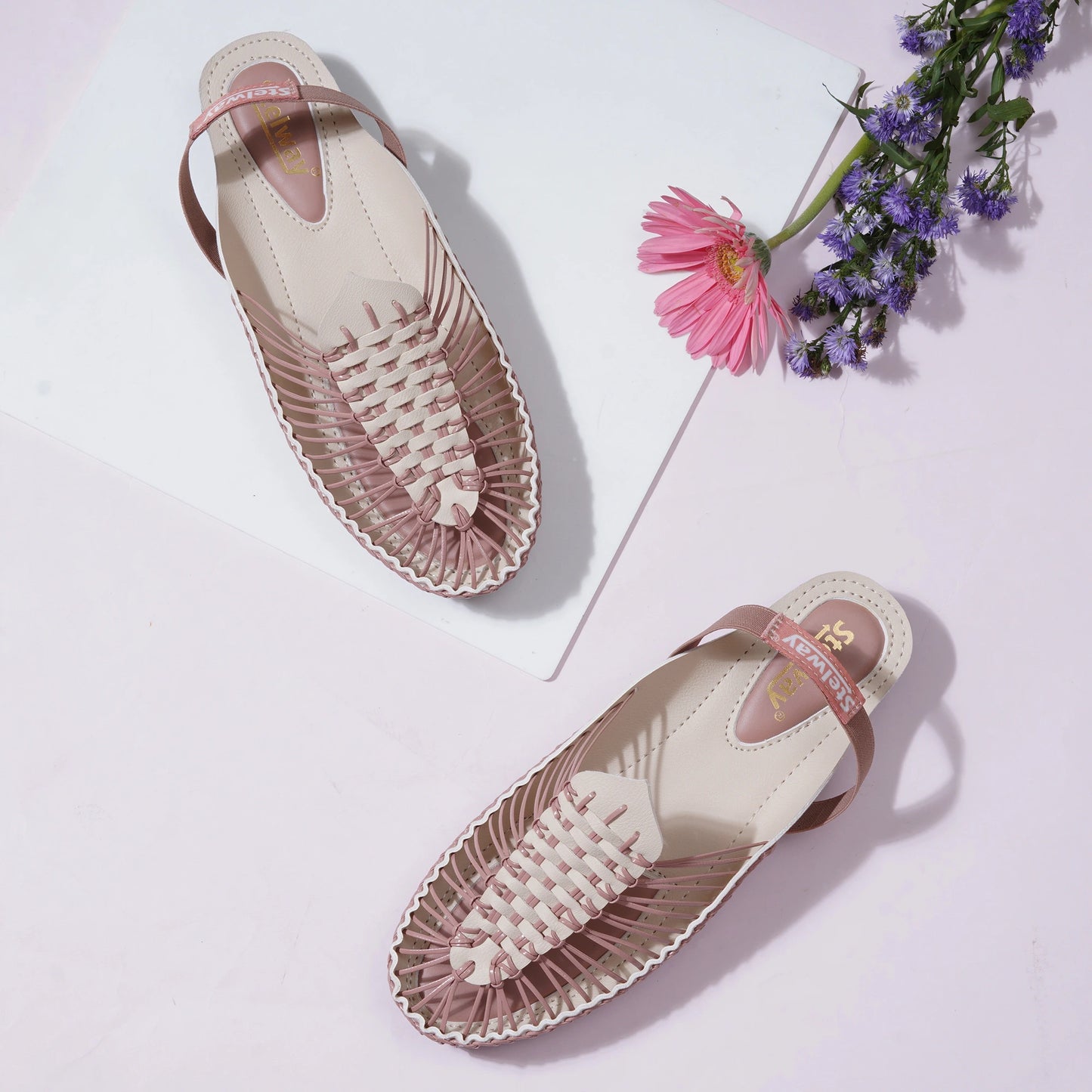 Peach-Cream Handcrafted Clogs