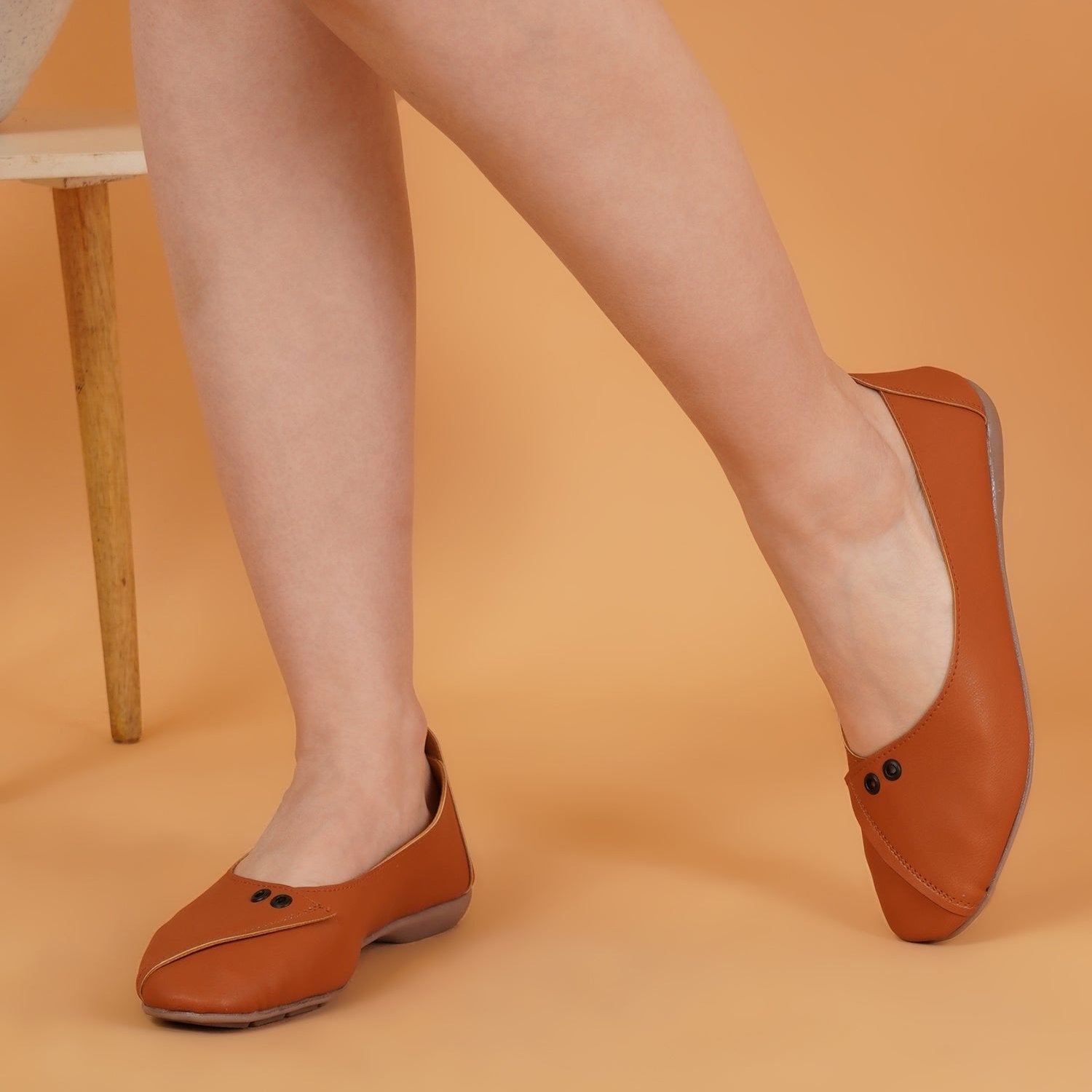 Tan Ballet flats for women