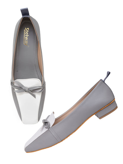 Buy Grey Bow tie Ballerinas for women