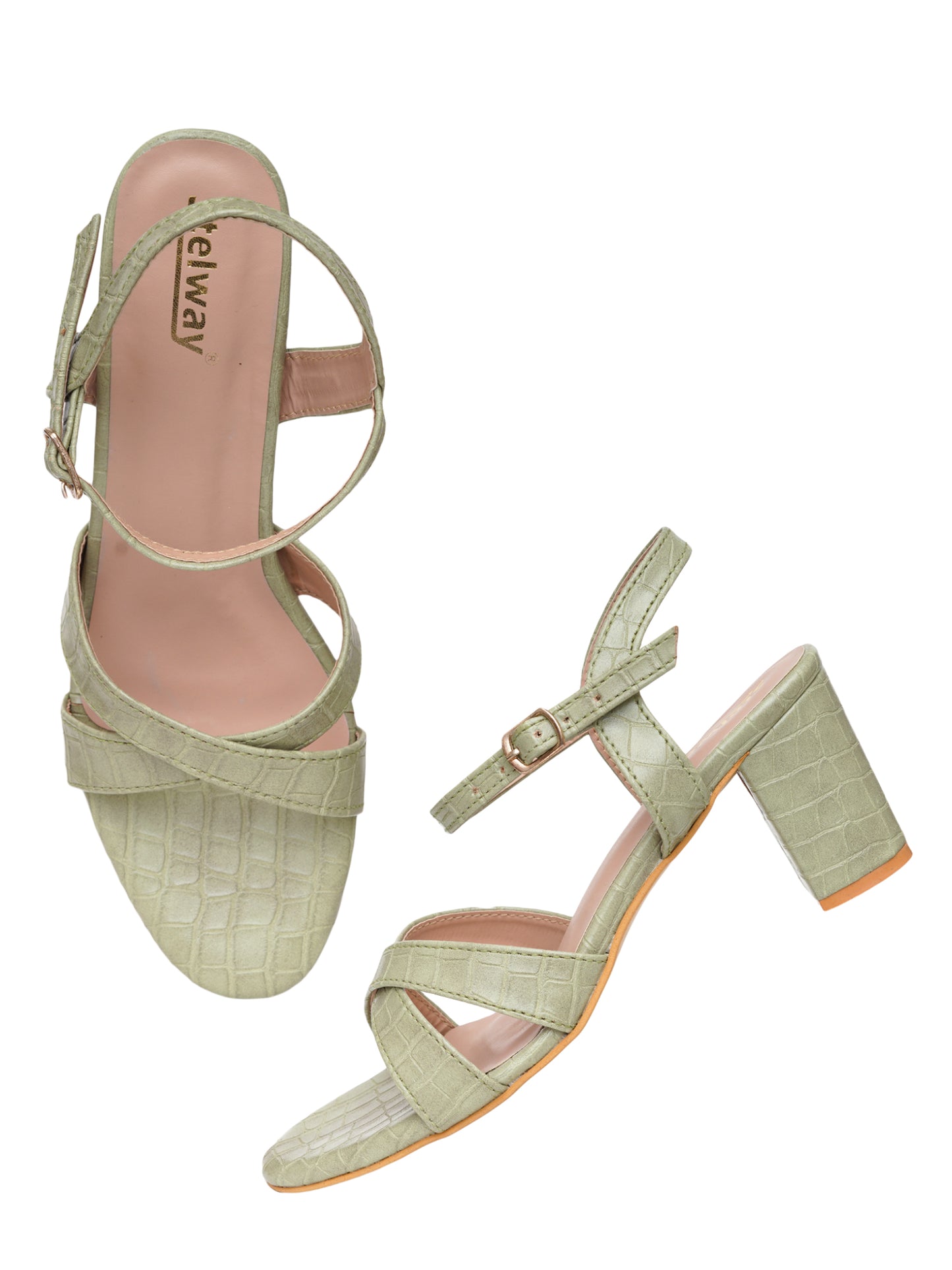 Green Block heels for women