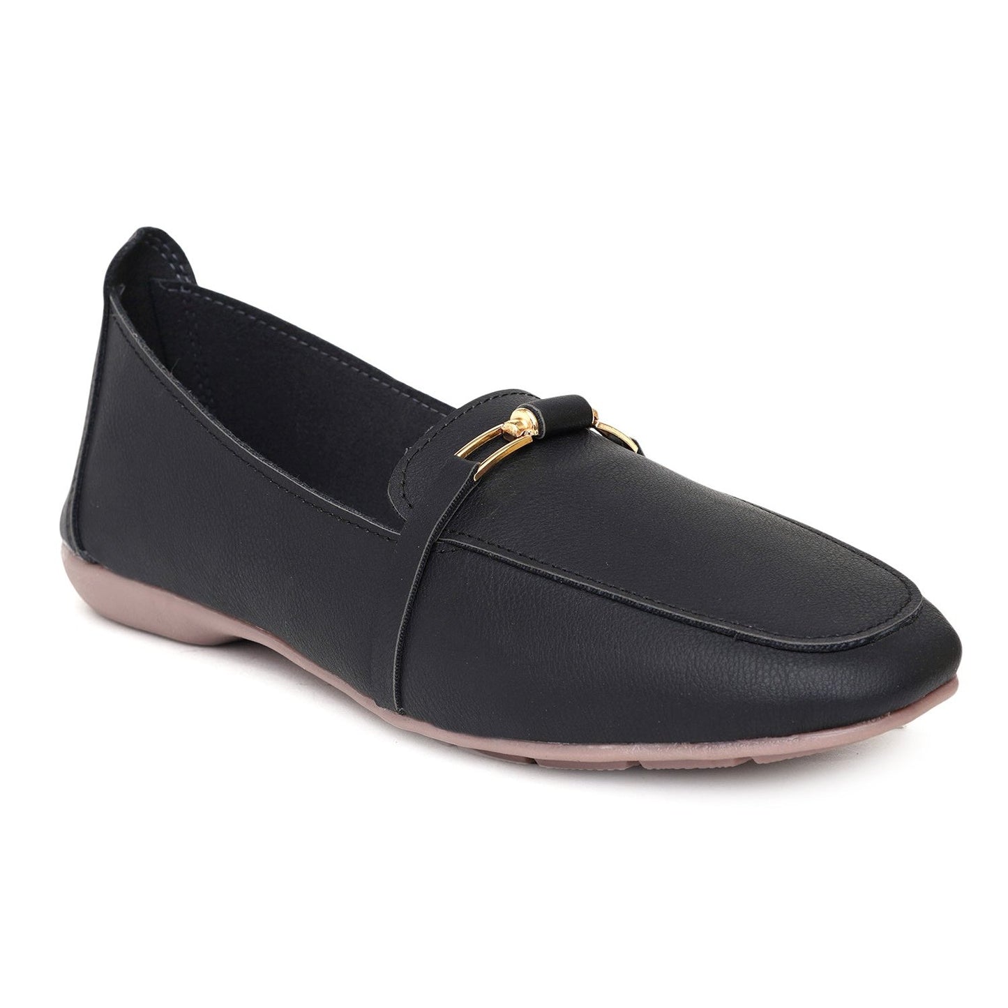 Black embellished ballet flats