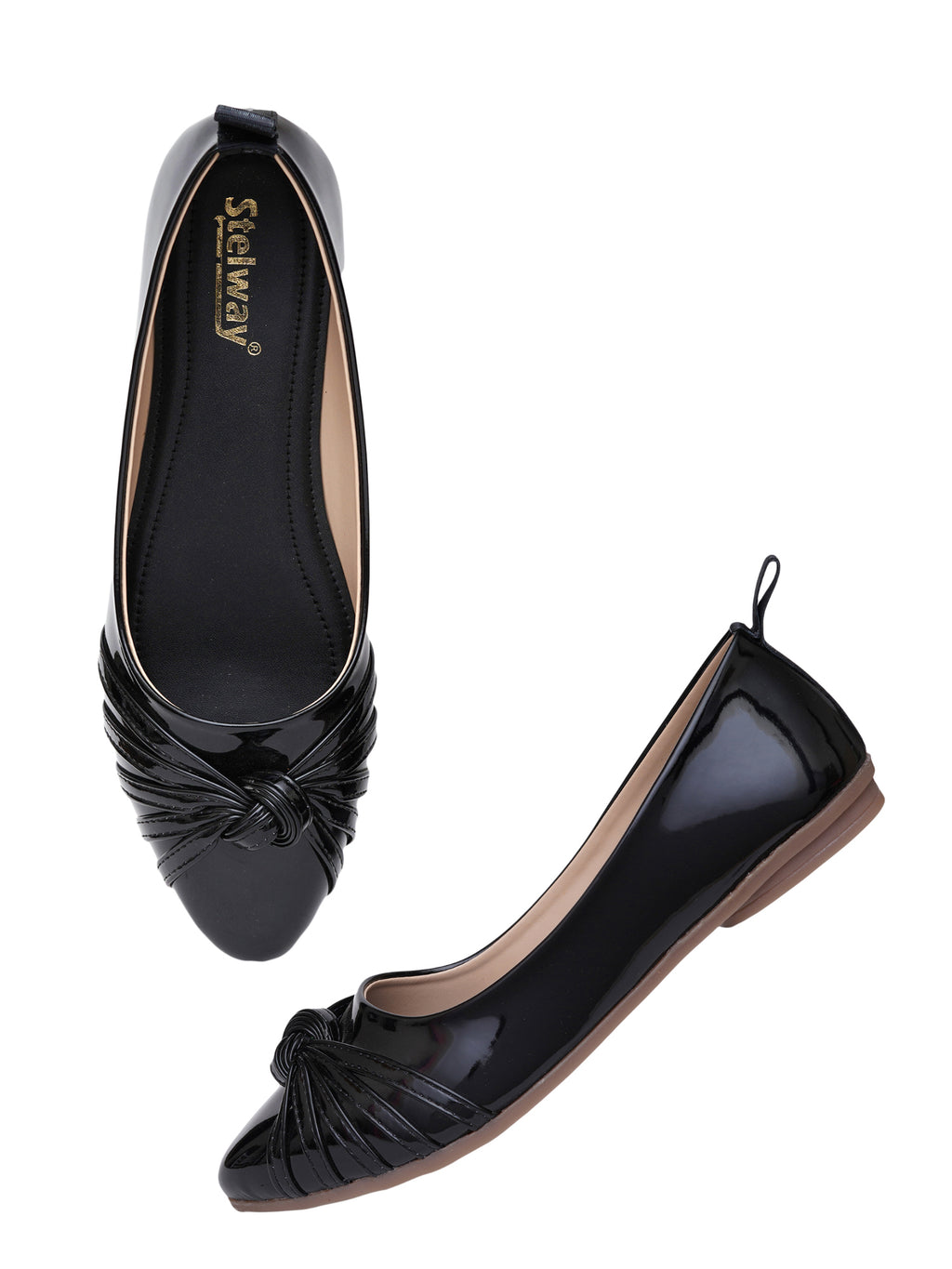 Knotted style embellished black bellies for women