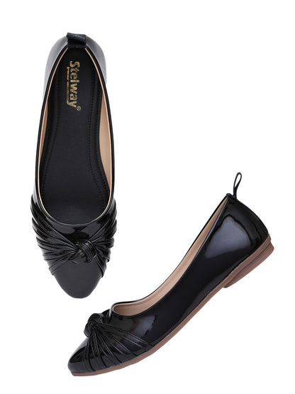 Knotted style embellished black bellies for women