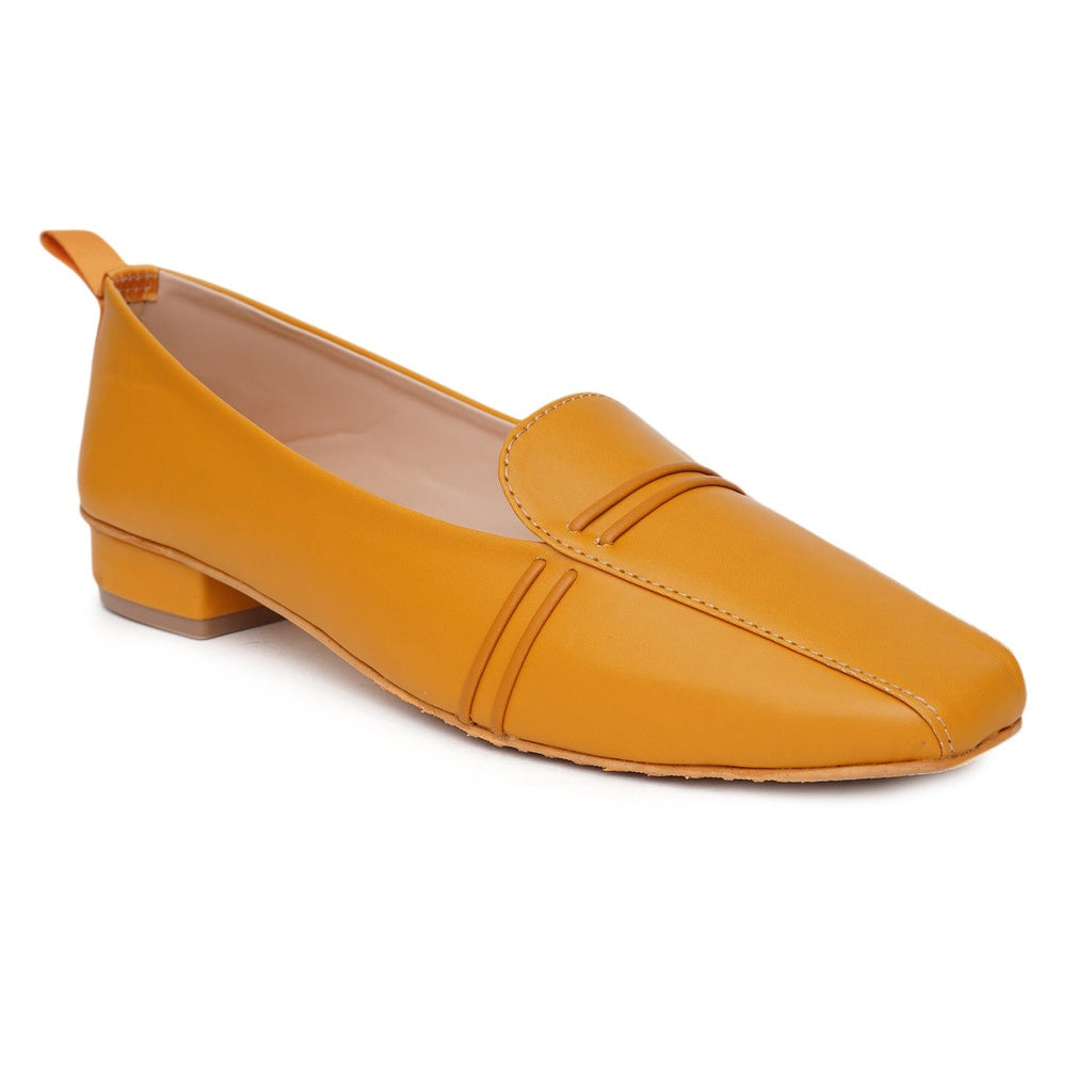 Stelway Square toe style mustard yellow bellies for women online buy