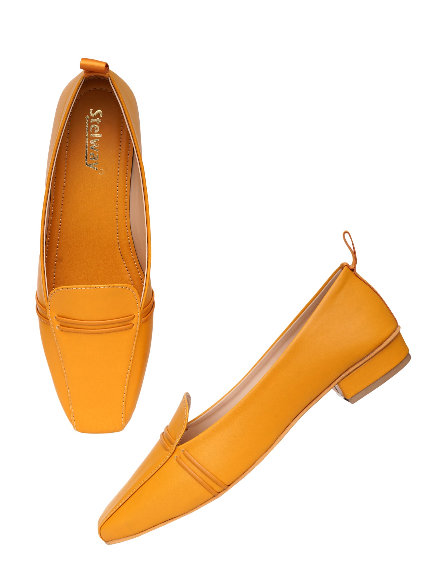 Stelway Square toe style mustard yellow bellies for women online buy