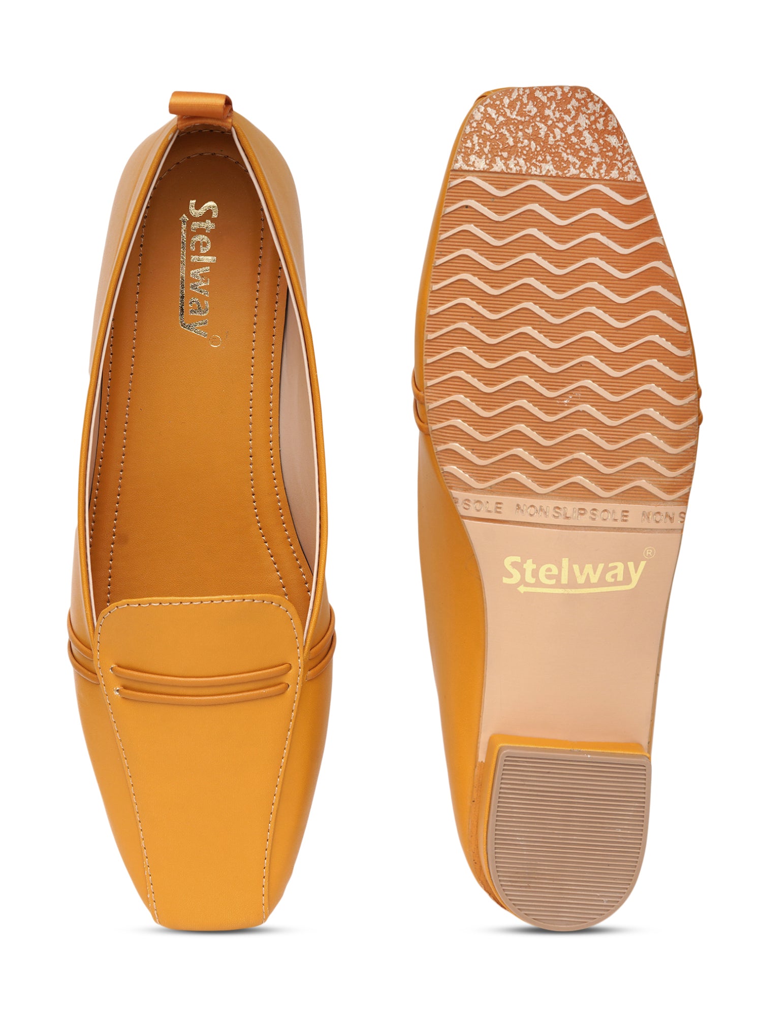 Stelway Square toe style mustard yellow bellies for women online buy