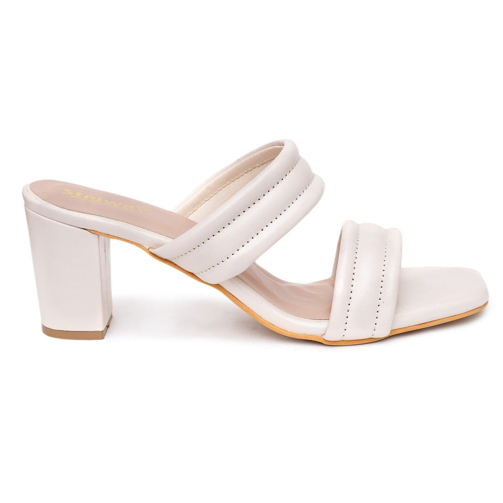 Off white Open toe heels for women