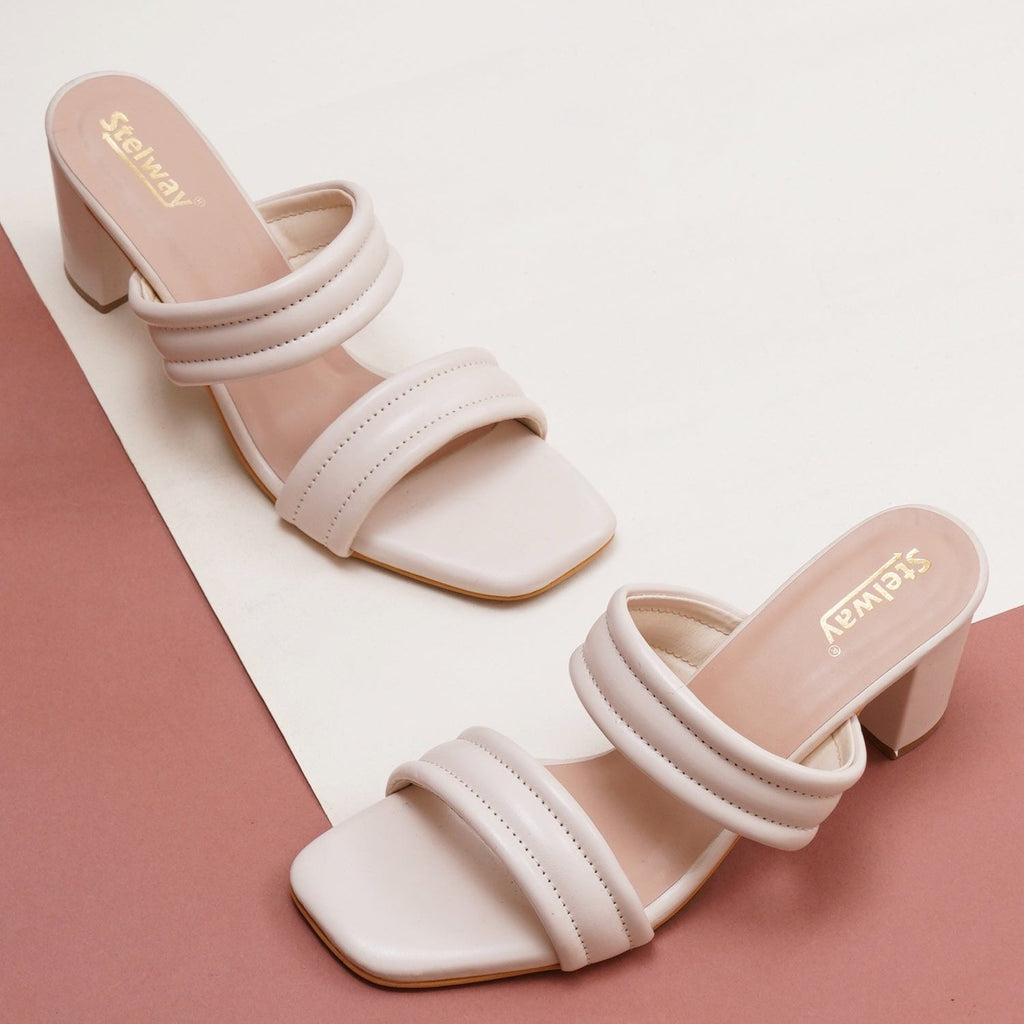 Off white Block heels for women