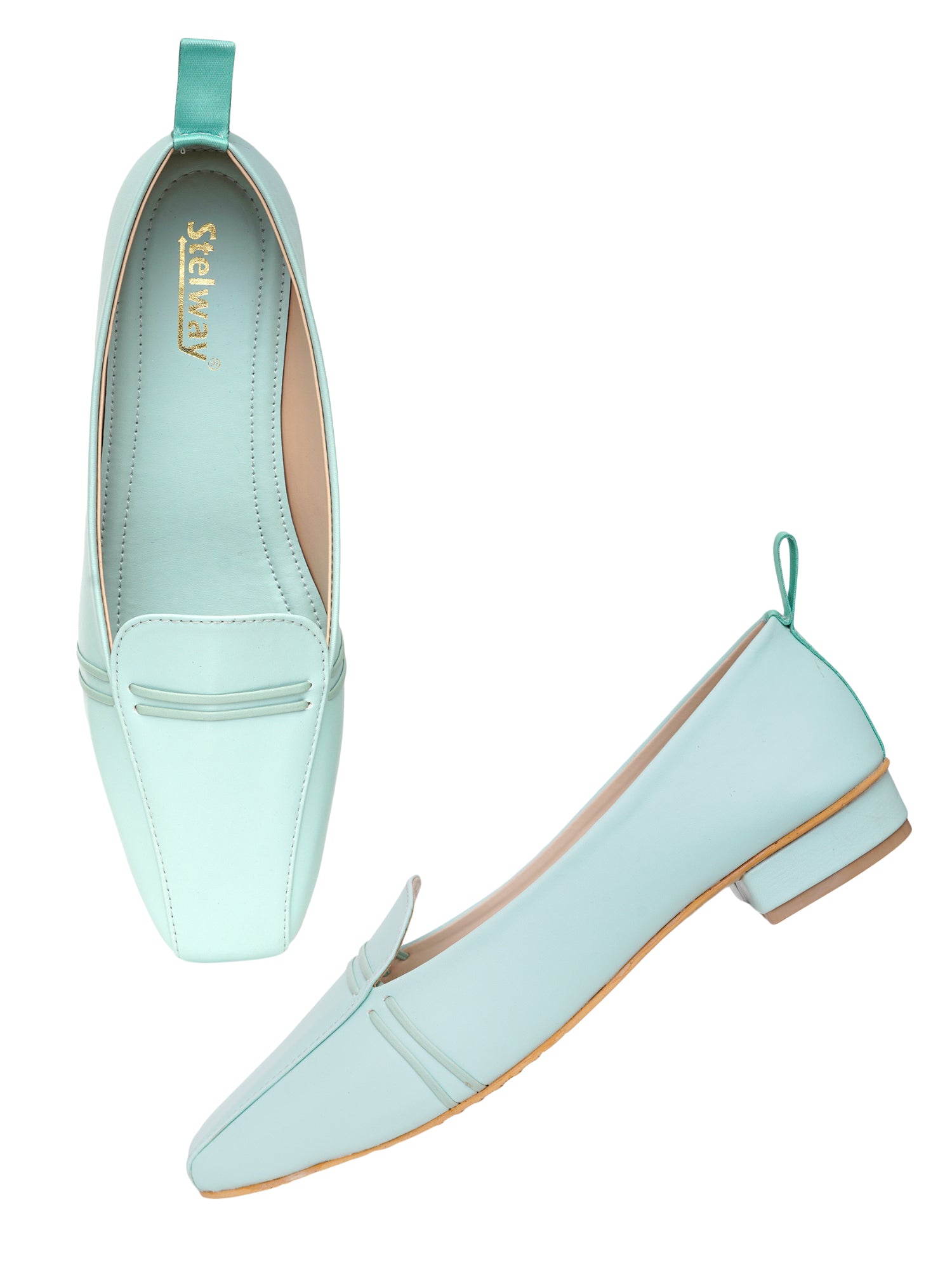 Stelway Square toe style Sea green bellies for women online buy office work wear