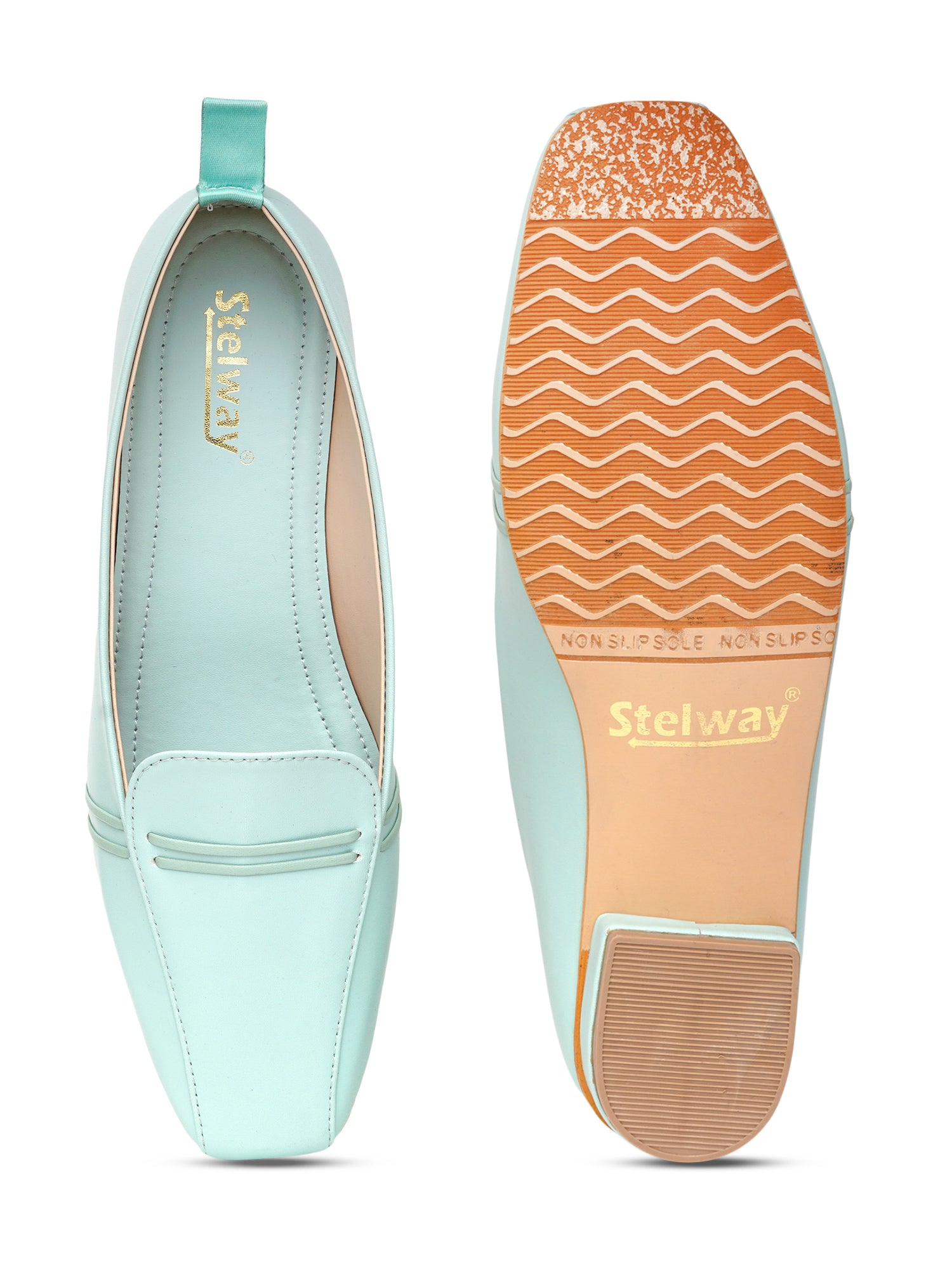 Stelway Square toe style Sea green bellies for women online buy, comfortable ballerinas