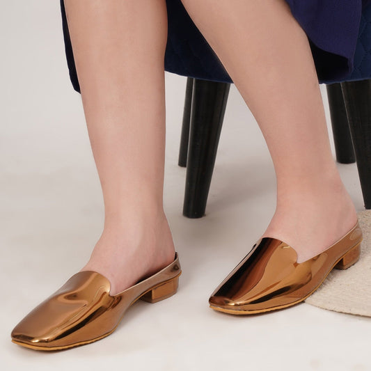Stelway Shiny copper mules for women
