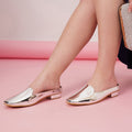 Stelway Shiny Silver Mules for women, perfect for parties and wedding